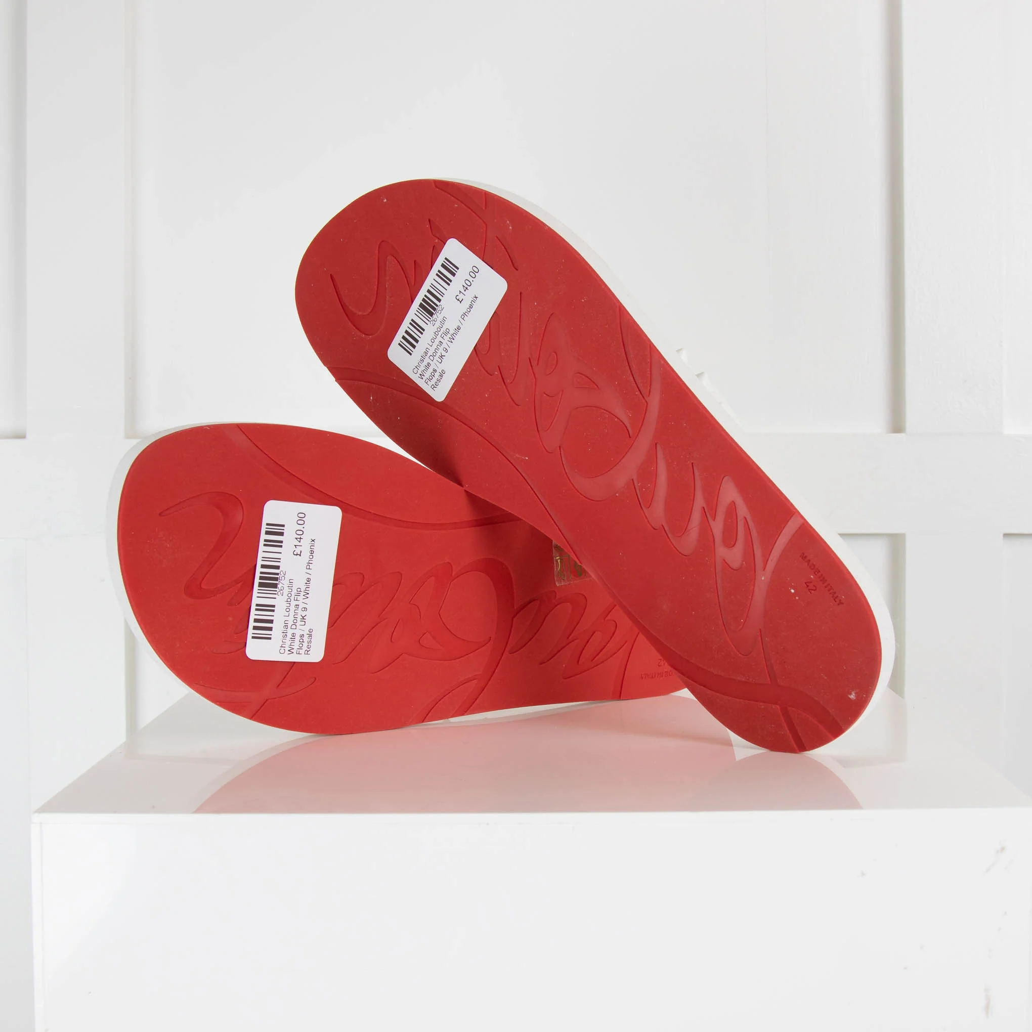 Christian Louboutin White Donna Flip Flops - Image 5
