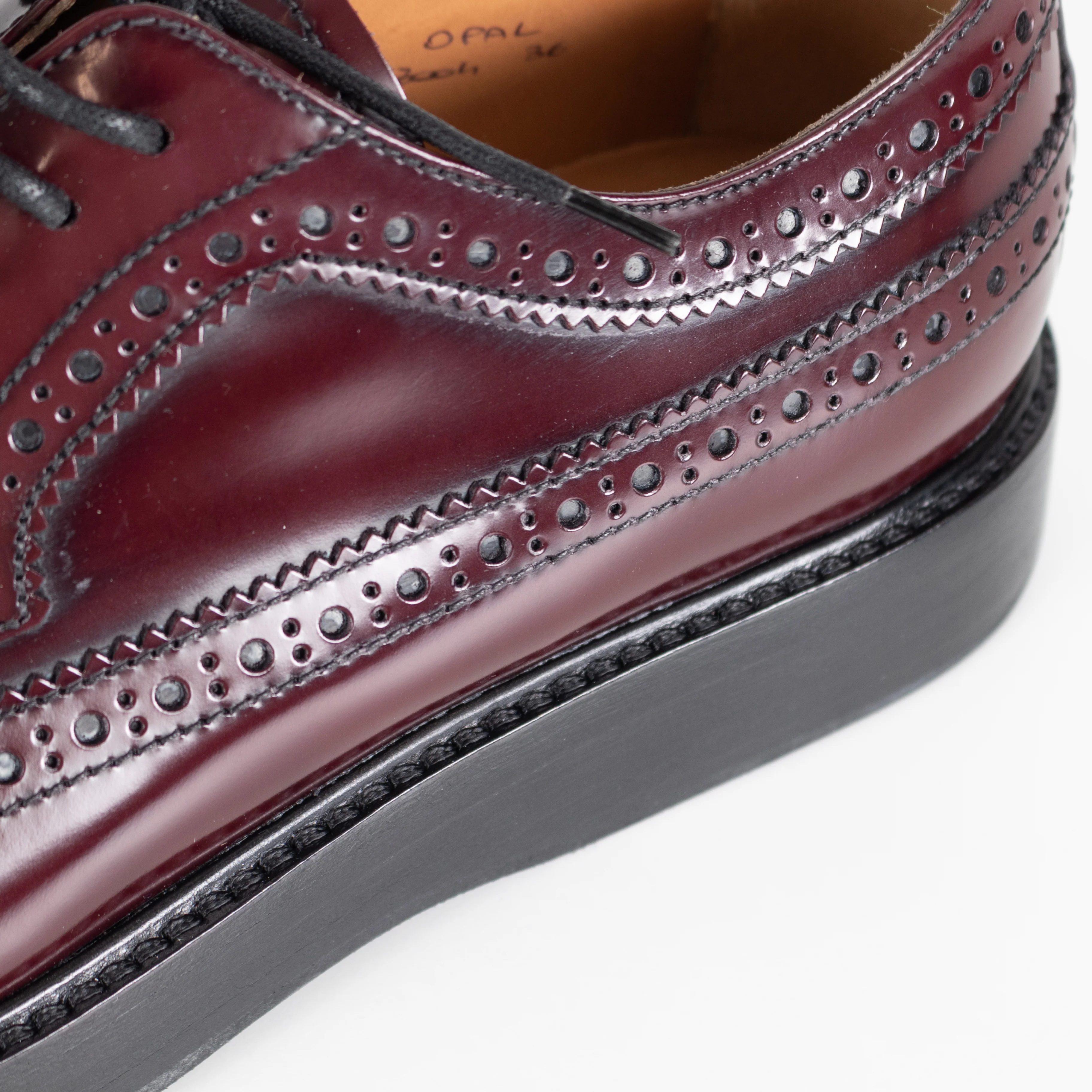 Church's Burgundy Wingtip Brogue Leather Shoes - Image 12