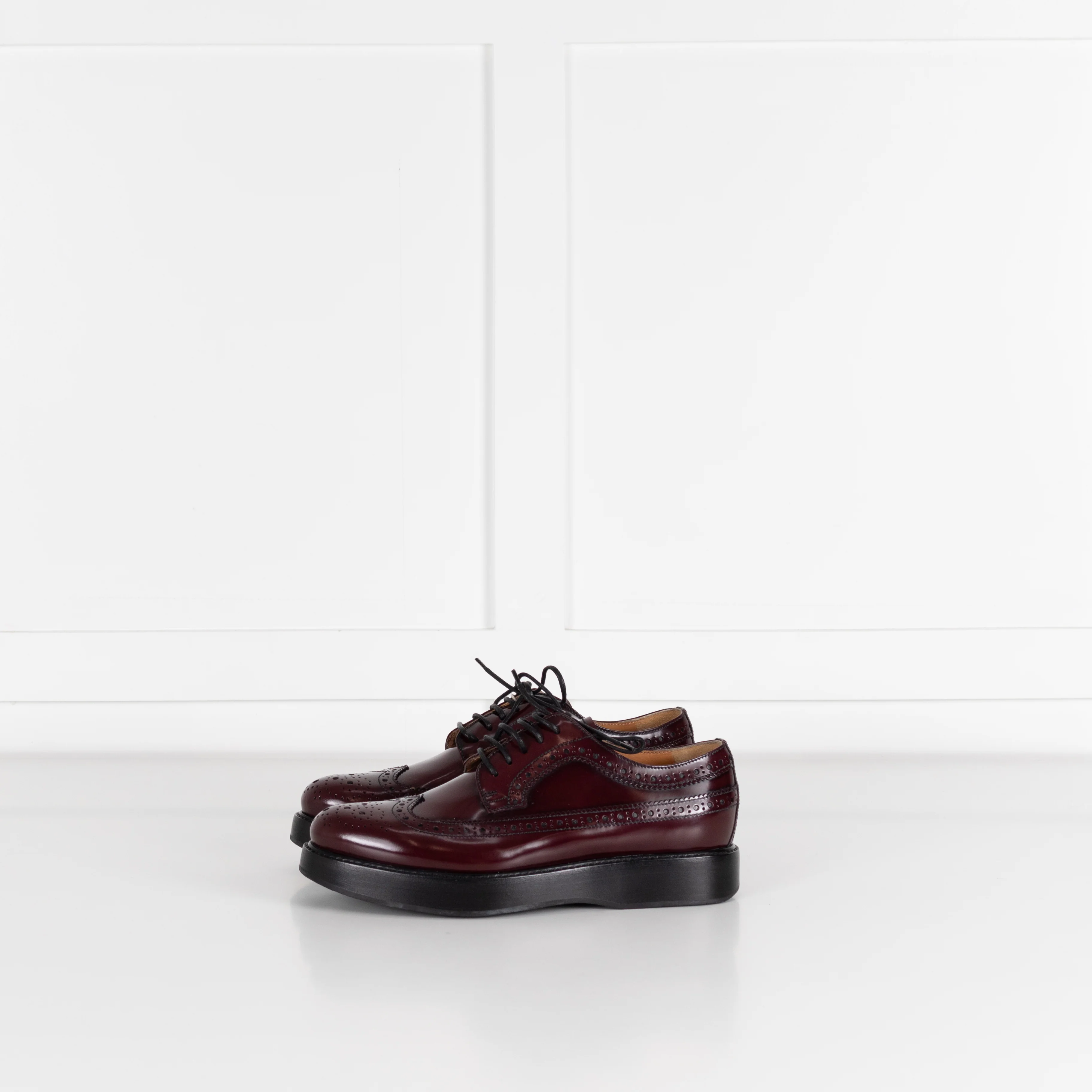 Church's Burgundy Wingtip Brogue Leather Shoes - Image 4