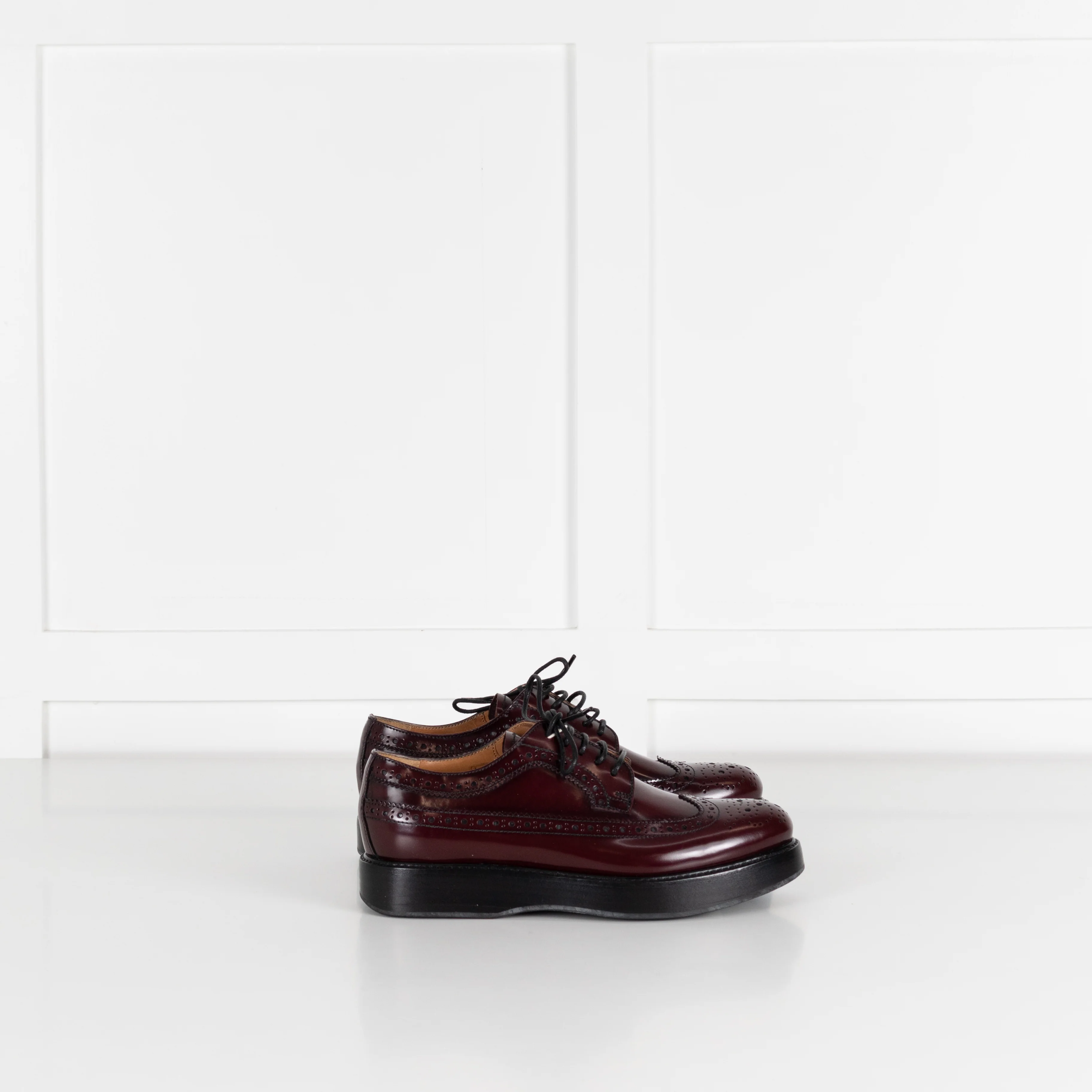 Church's Burgundy Wingtip Brogue Leather Shoes - Image 6