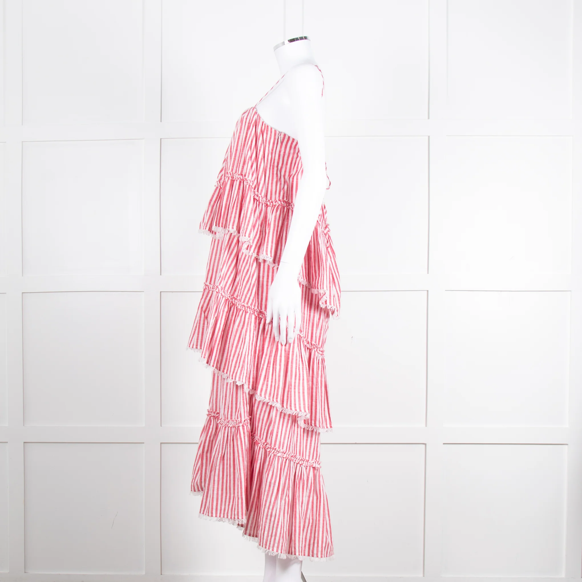 Cing a Sept Red and White Candy Stripe Tiered Strappy Dress - Image 7
