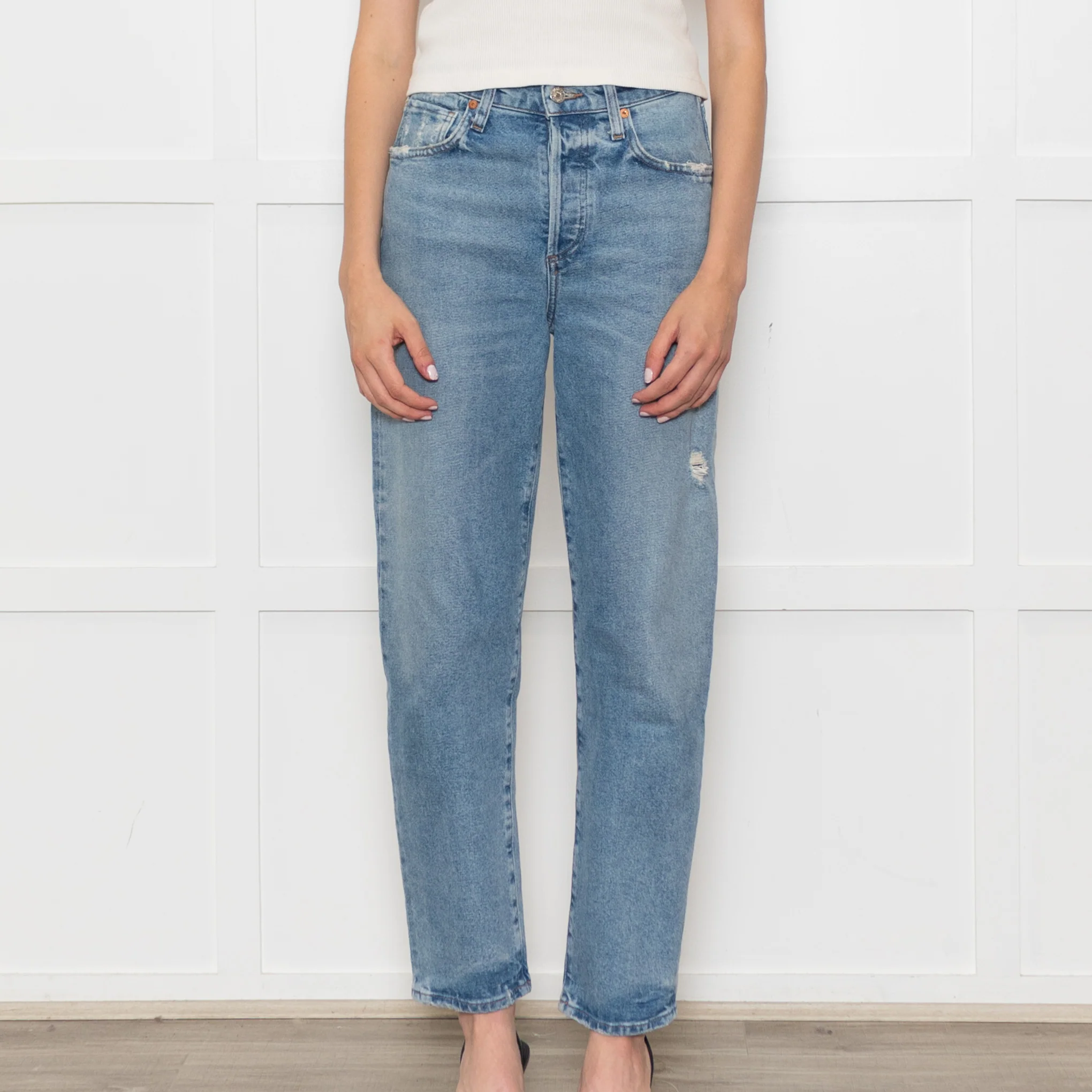 Citizens of Humanity Blue Denim Straight Leg Dylan Jeans - Image 2