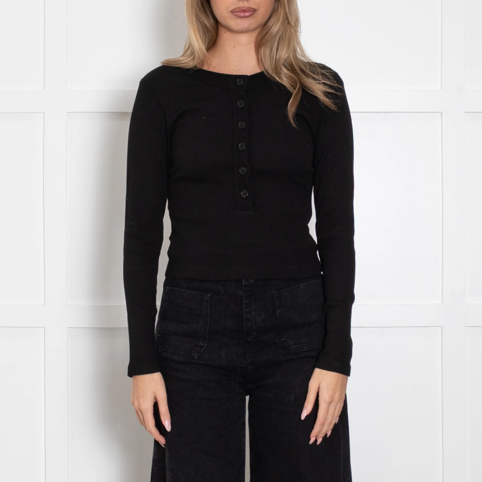 Citizens Of Humanity Faena Black Cropped Crewneck - Image 2