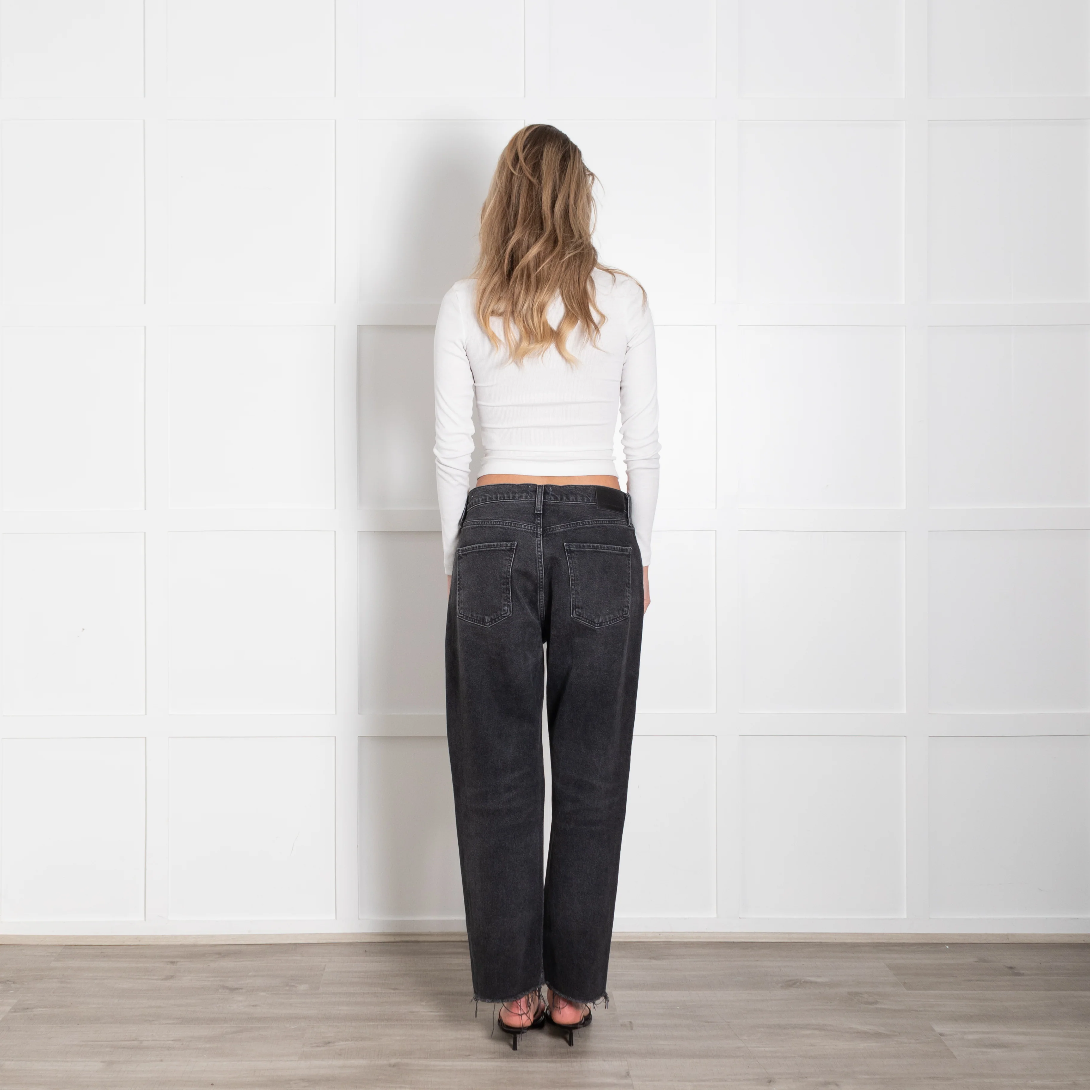 Citizens Of Humanity Grey Raw Edge Straight Leg Jeans - Image 5