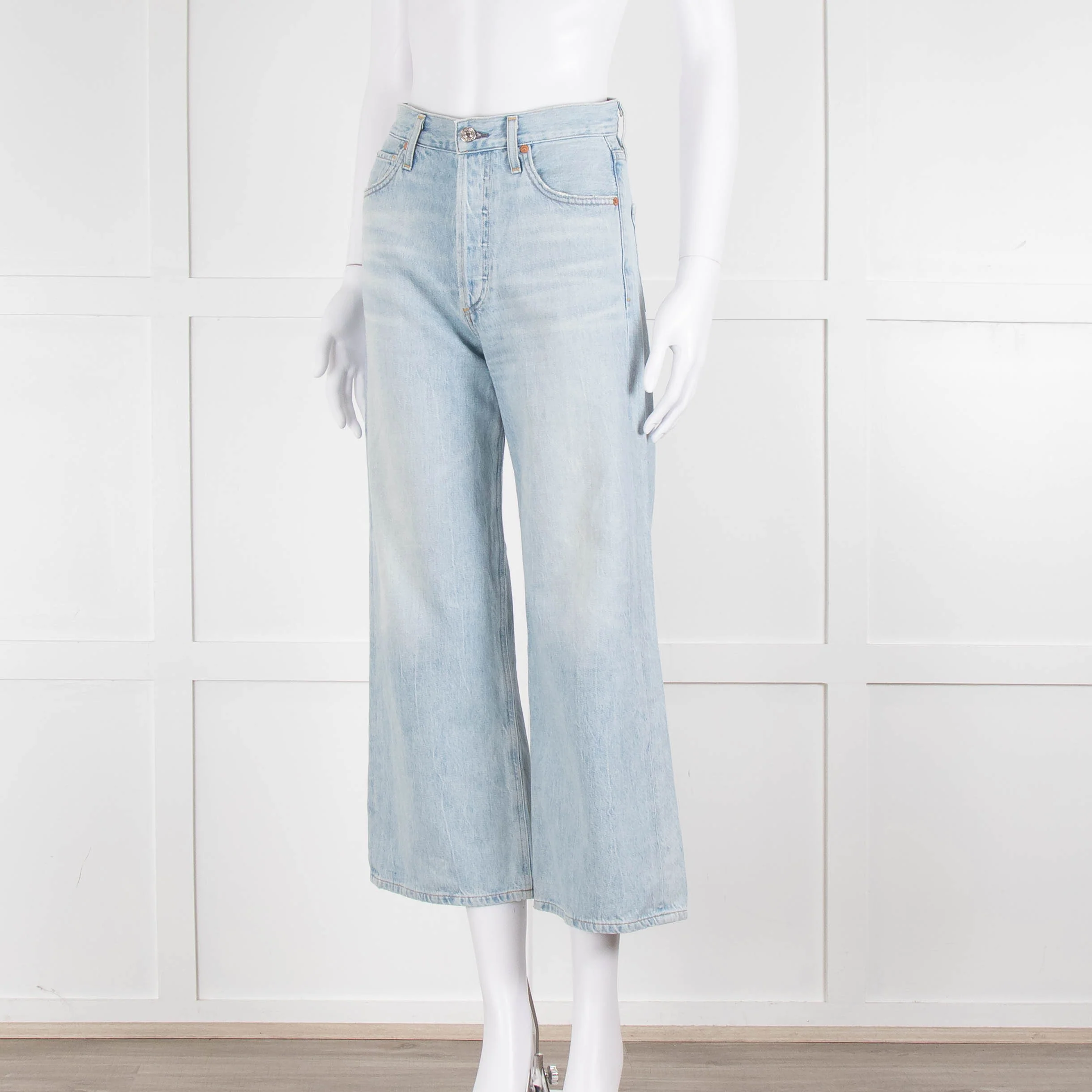 Citizens of Humanity Pale Blue High Rise Wide Leg Jeans - Image 8