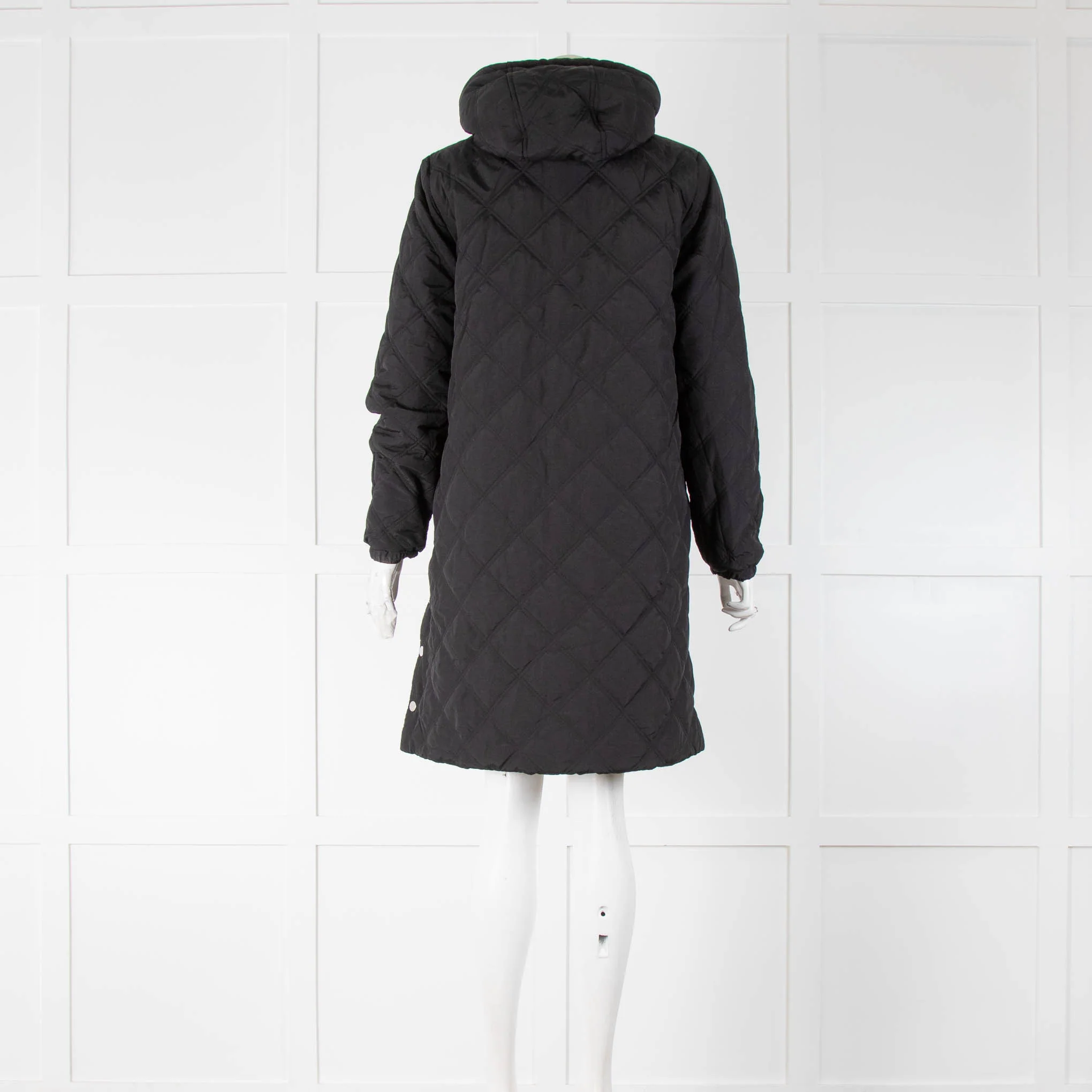 Claudie Pierlot Black Khaki Reversible Quilted Coat - Image 3