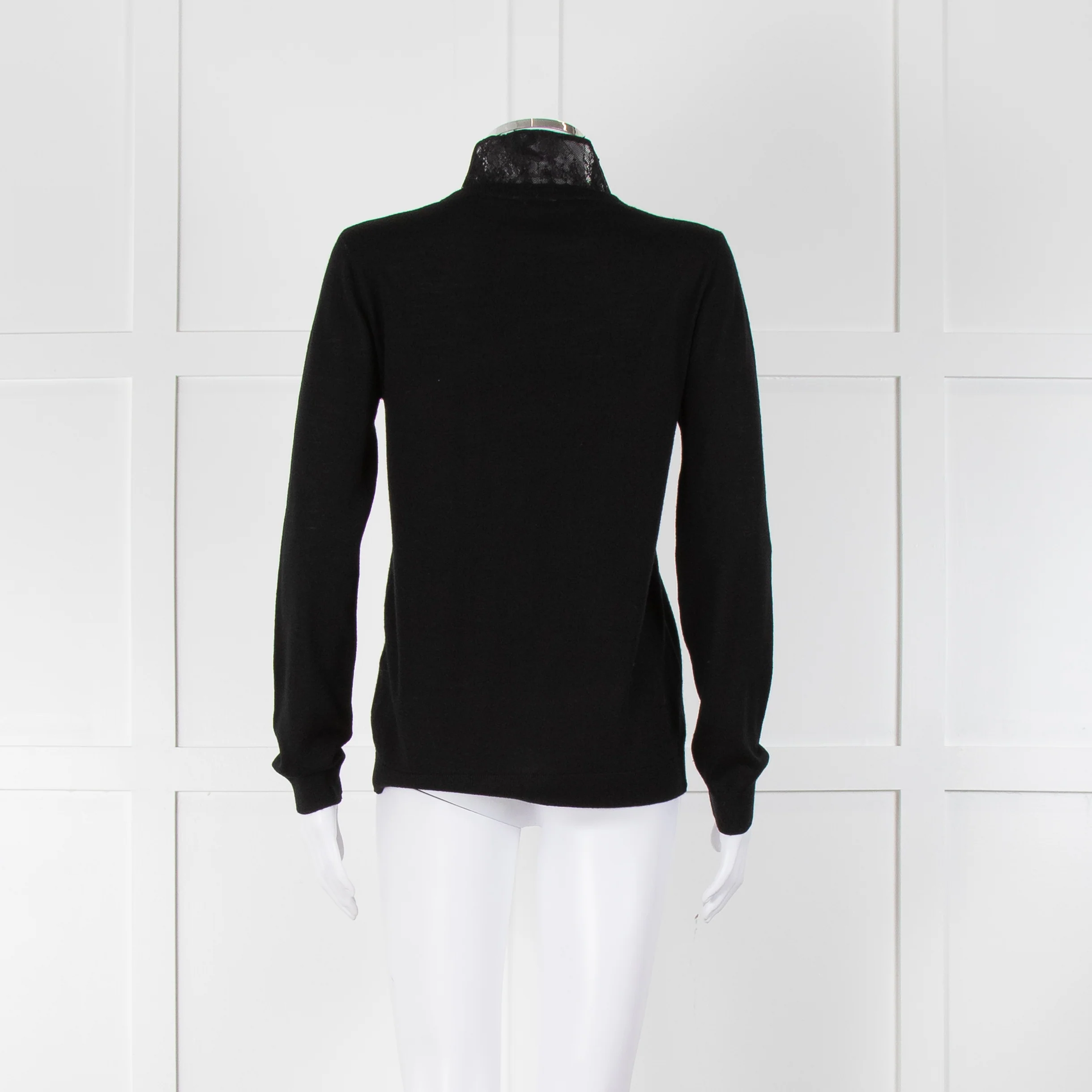Claudie Pierlot Black Lace Detail Fine Sweater - Image 5