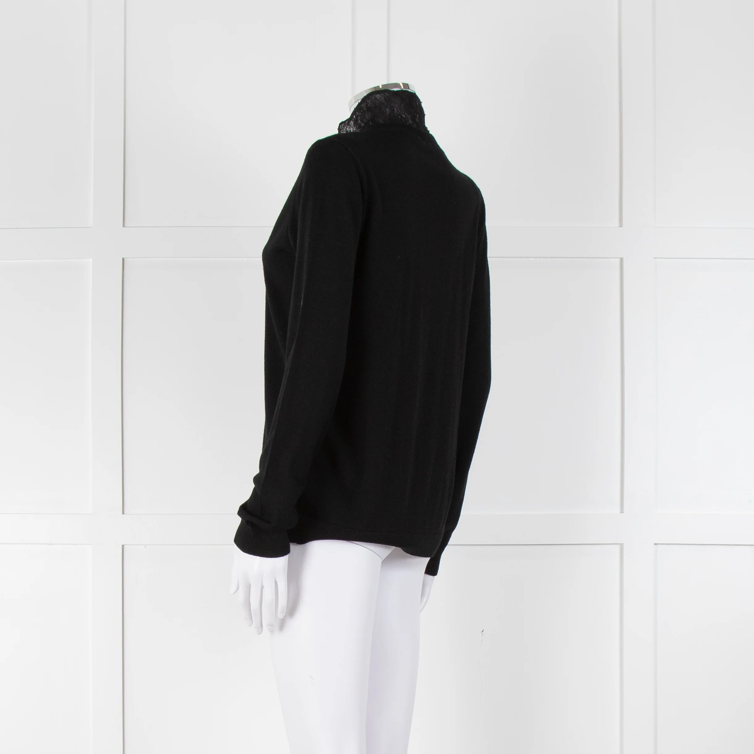 Claudie Pierlot Black Lace Detail Fine Sweater - Image 6