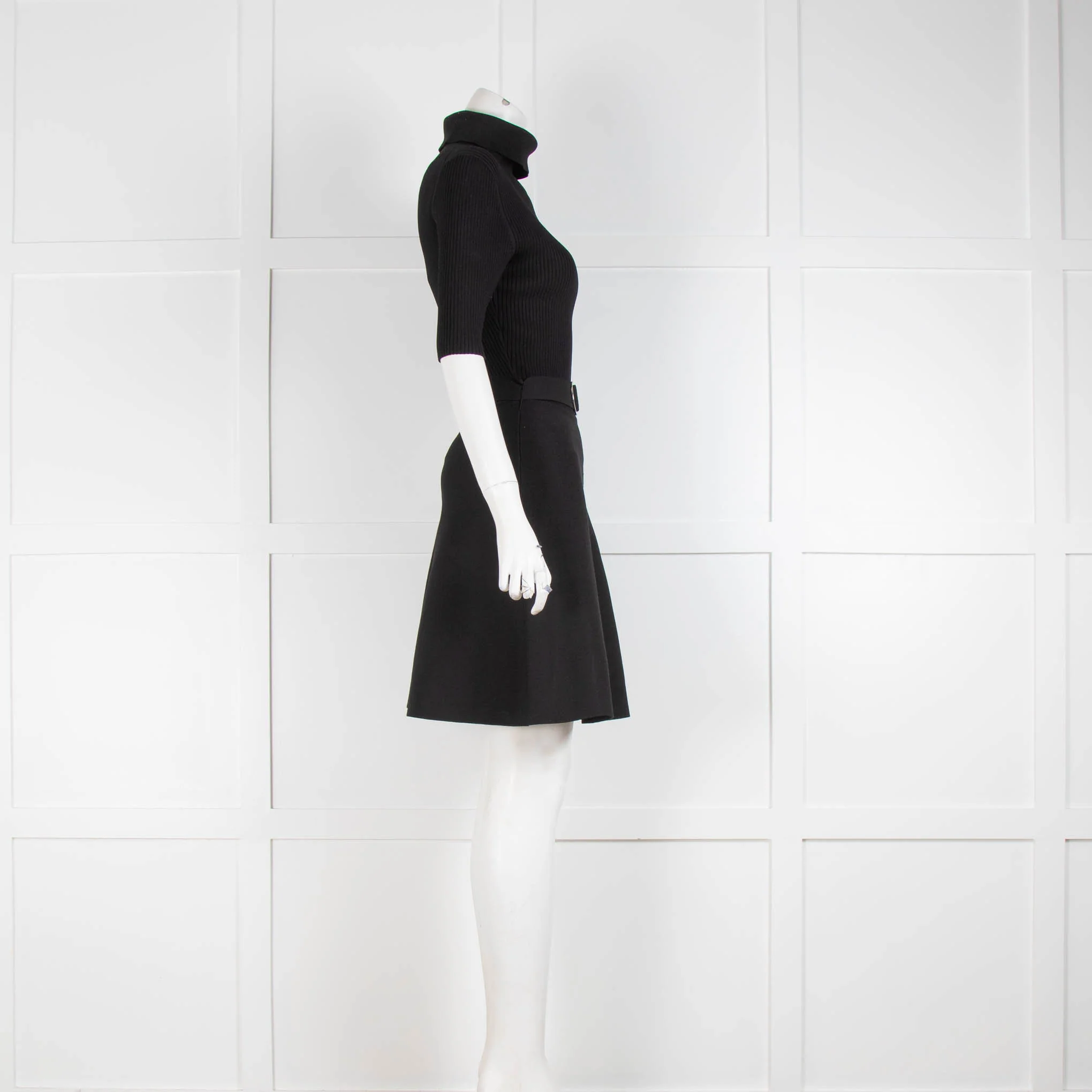 Claudie Pierlot Black Roll Neck Fit Flare Dress - Image 2