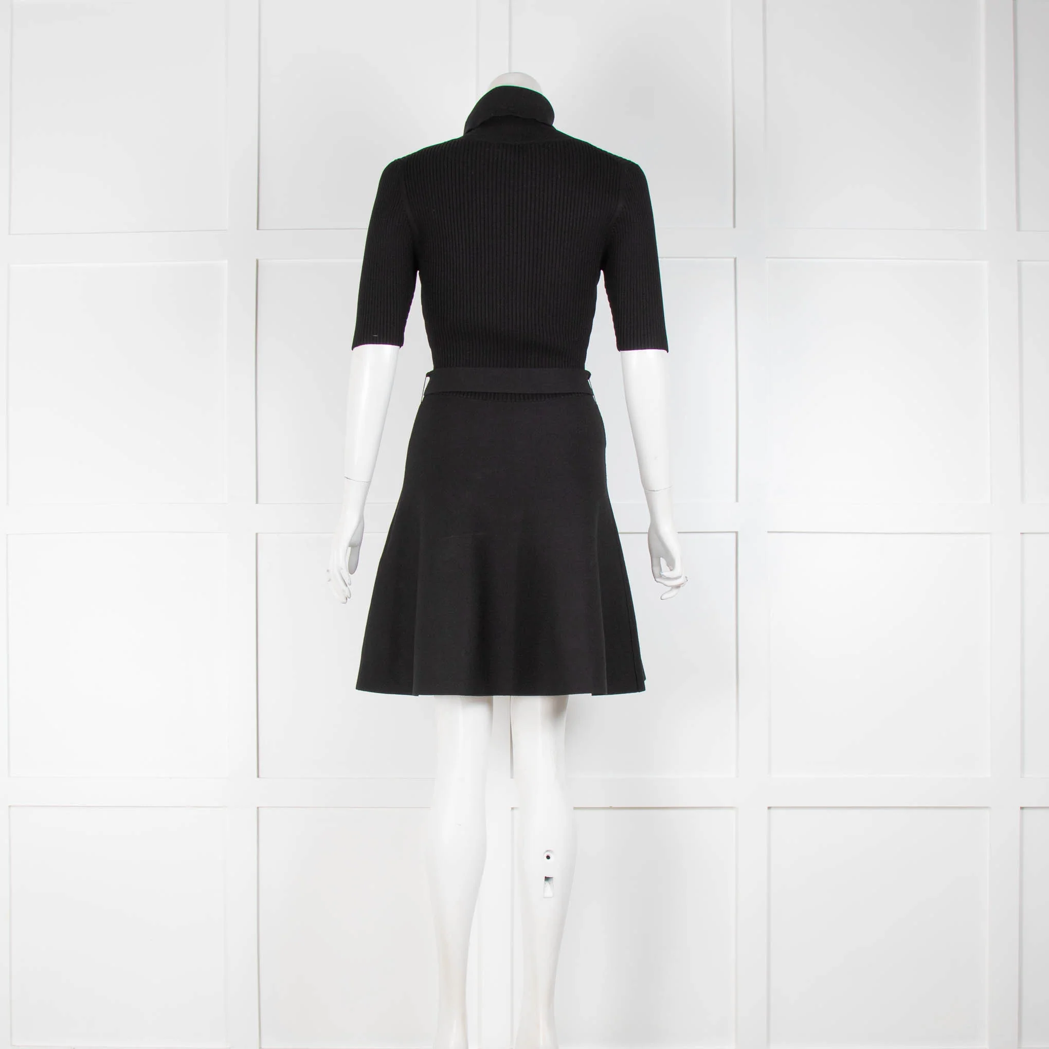 Claudie Pierlot Black Roll Neck Fit Flare Dress - Image 3
