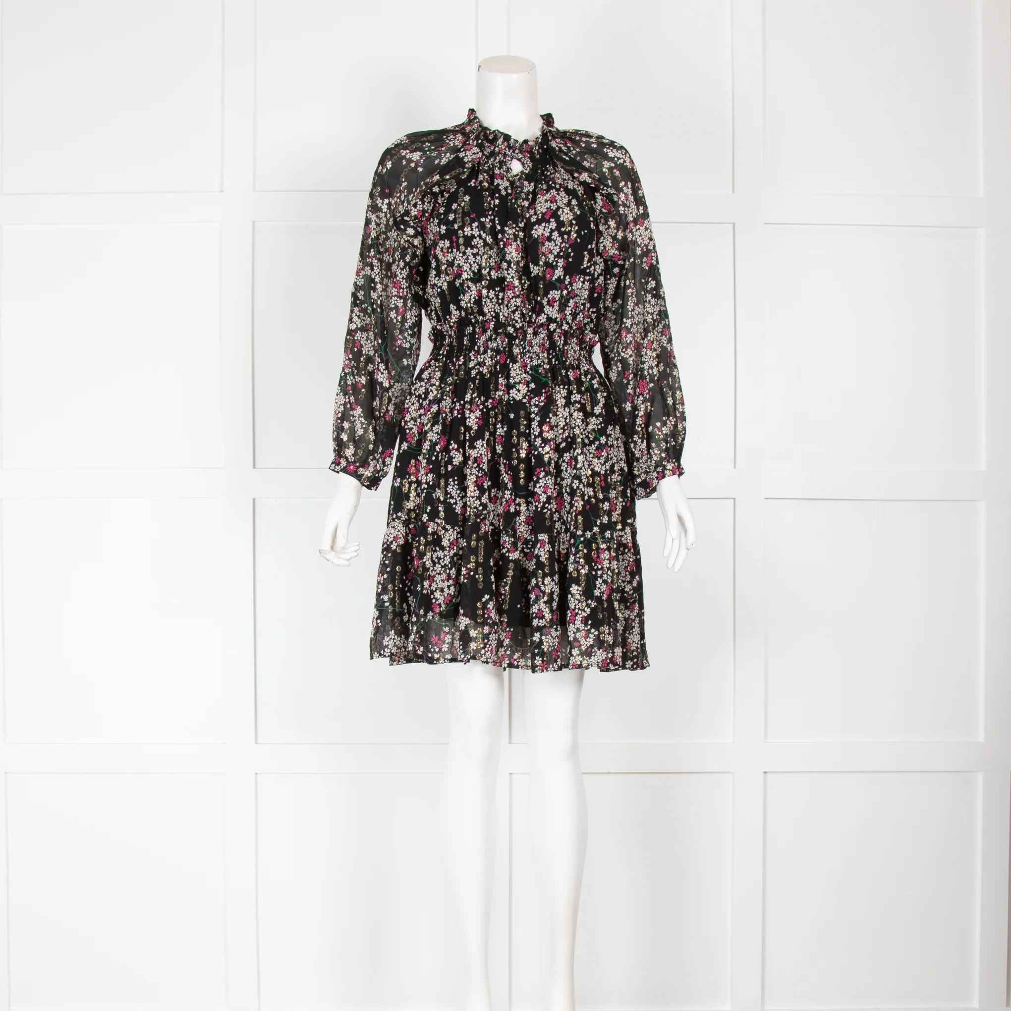 Claudie Pierlot Black Small Floral Print Dress