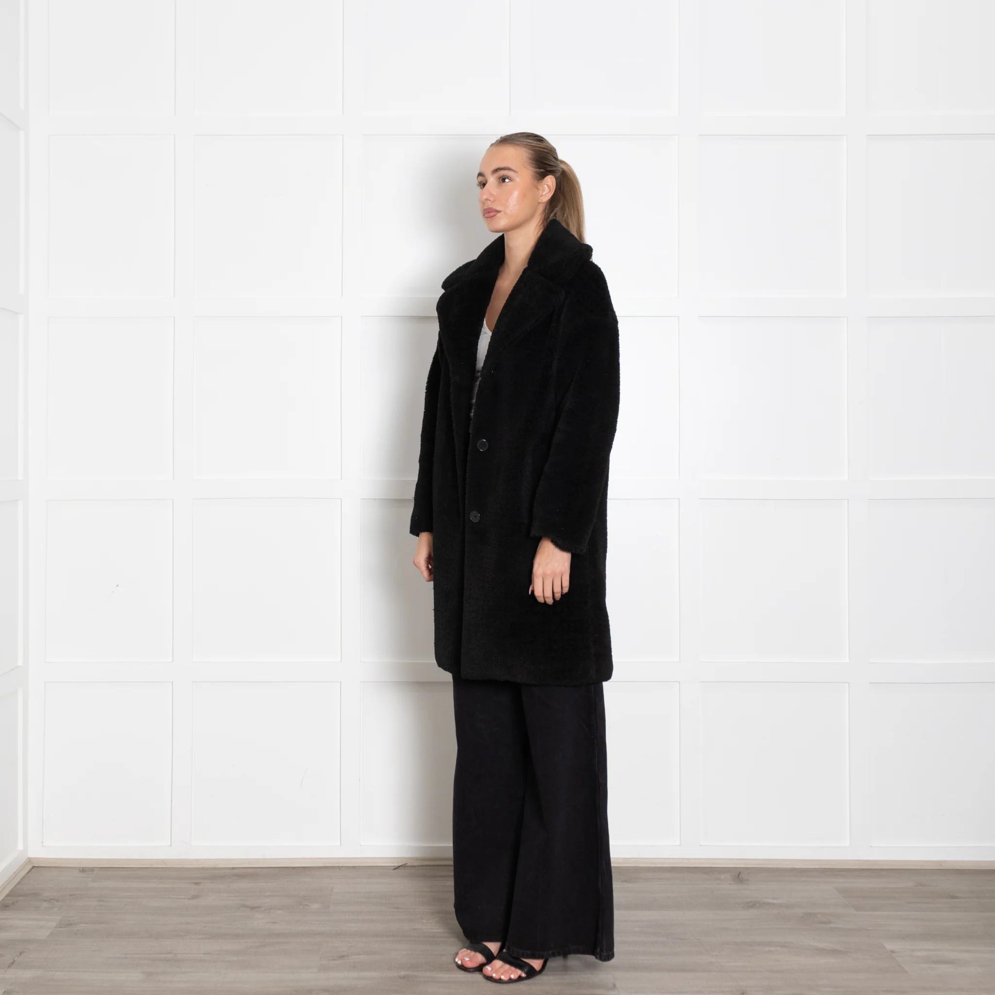 Claudie Pierlot Black Teddy Short Coat - Image 3