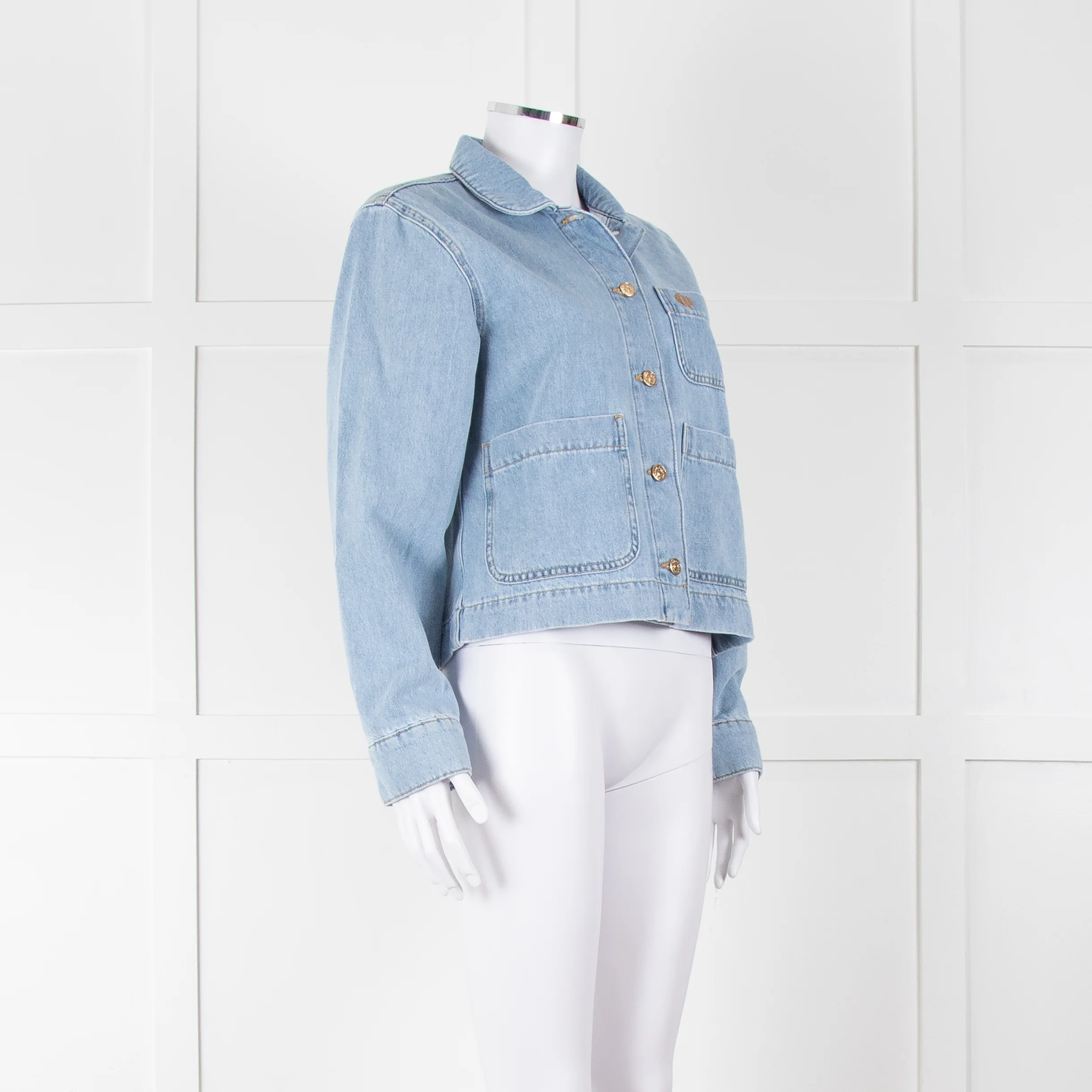 Claudie Pierlot Blue Denim Short Denim Jacket - Image 2