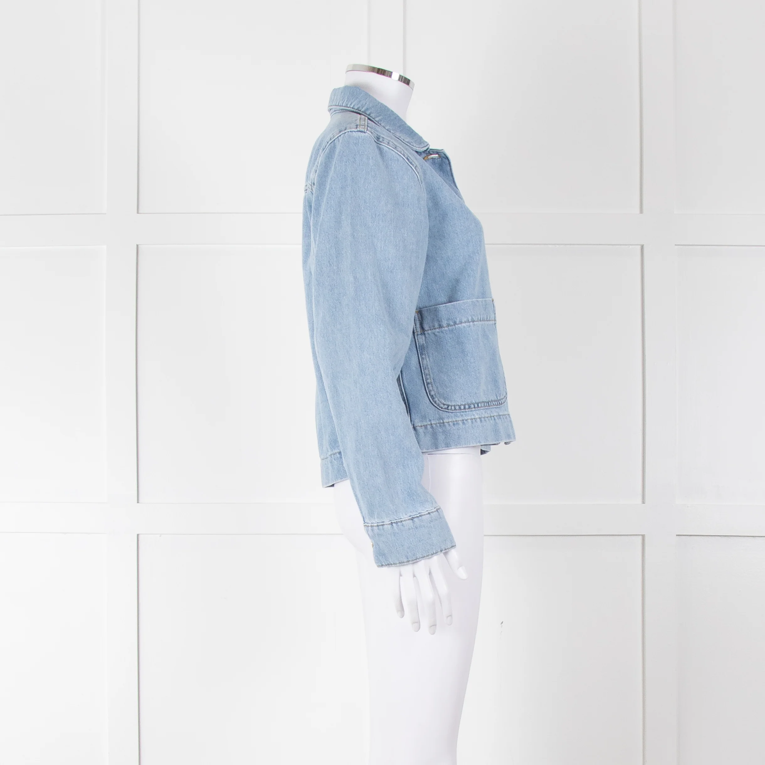 Claudie Pierlot Blue Denim Short Denim Jacket - Image 3