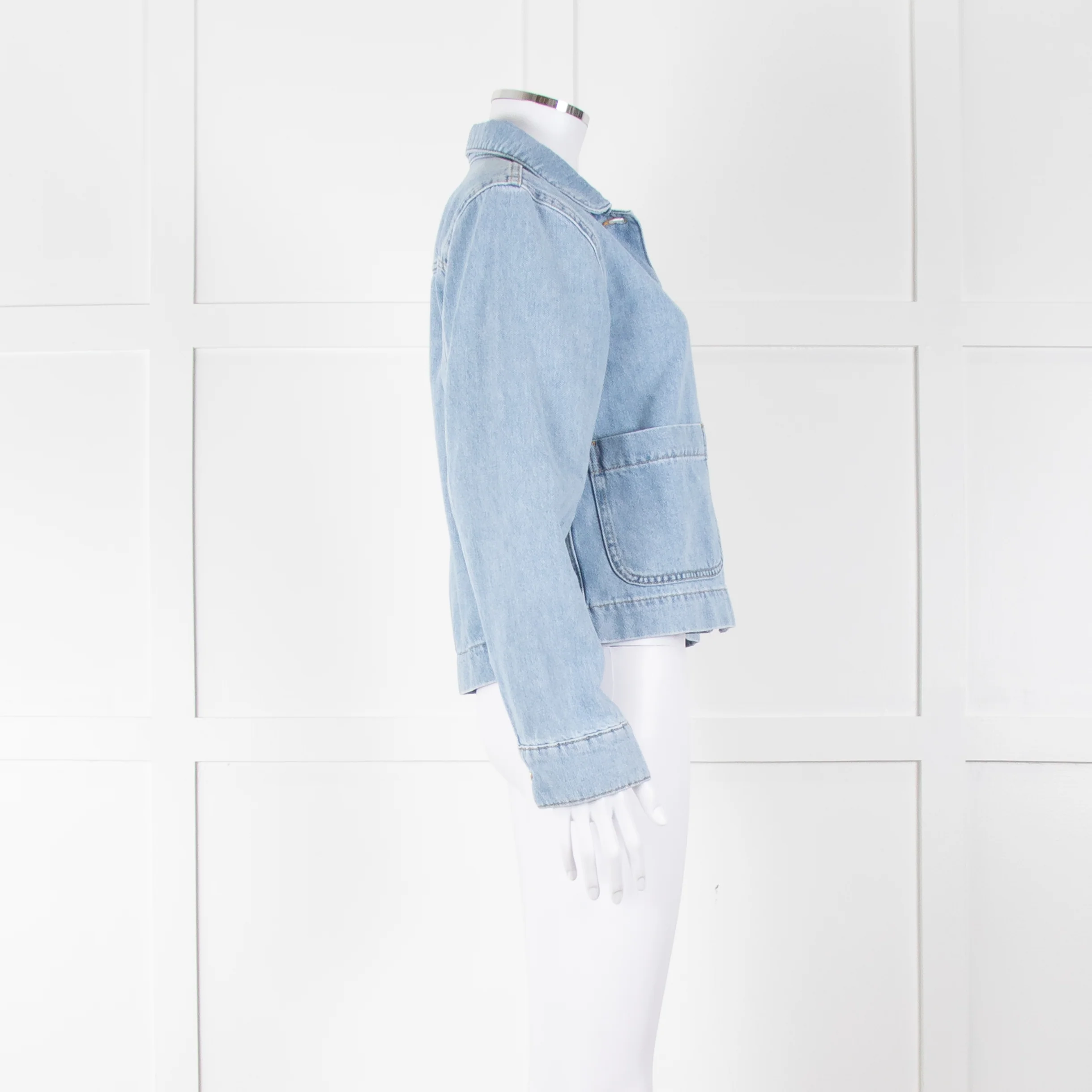 Claudie Pierlot Blue Denim Short Denim Jacket - Image 4