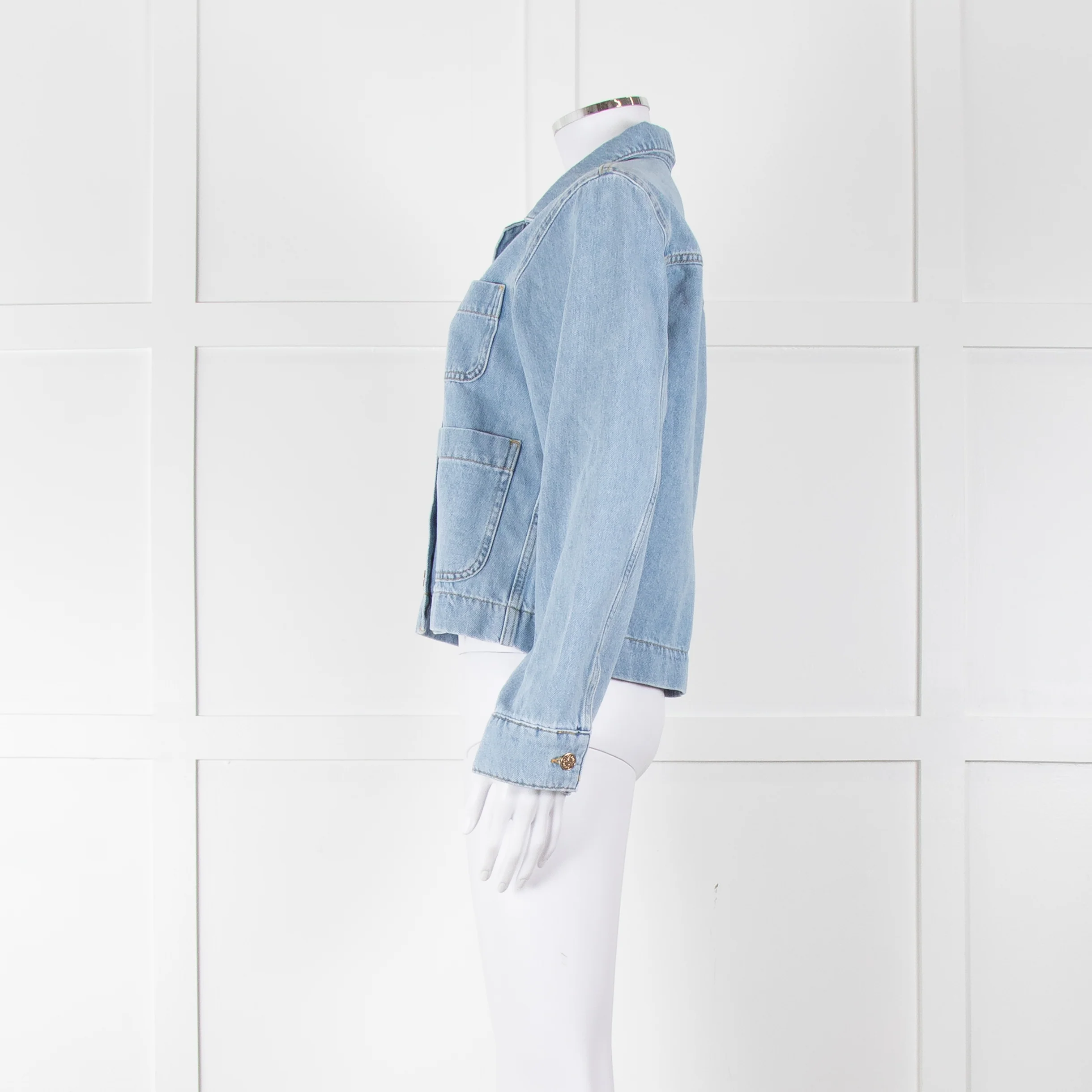 Claudie Pierlot Blue Denim Short Denim Jacket - Image 8