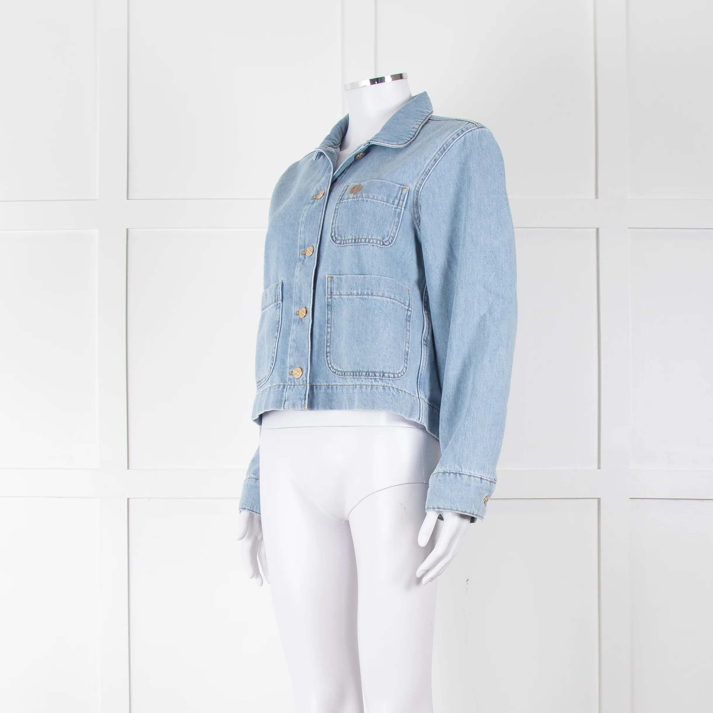 Claudie Pierlot Blue Denim Short Denim Jacket - Image 9