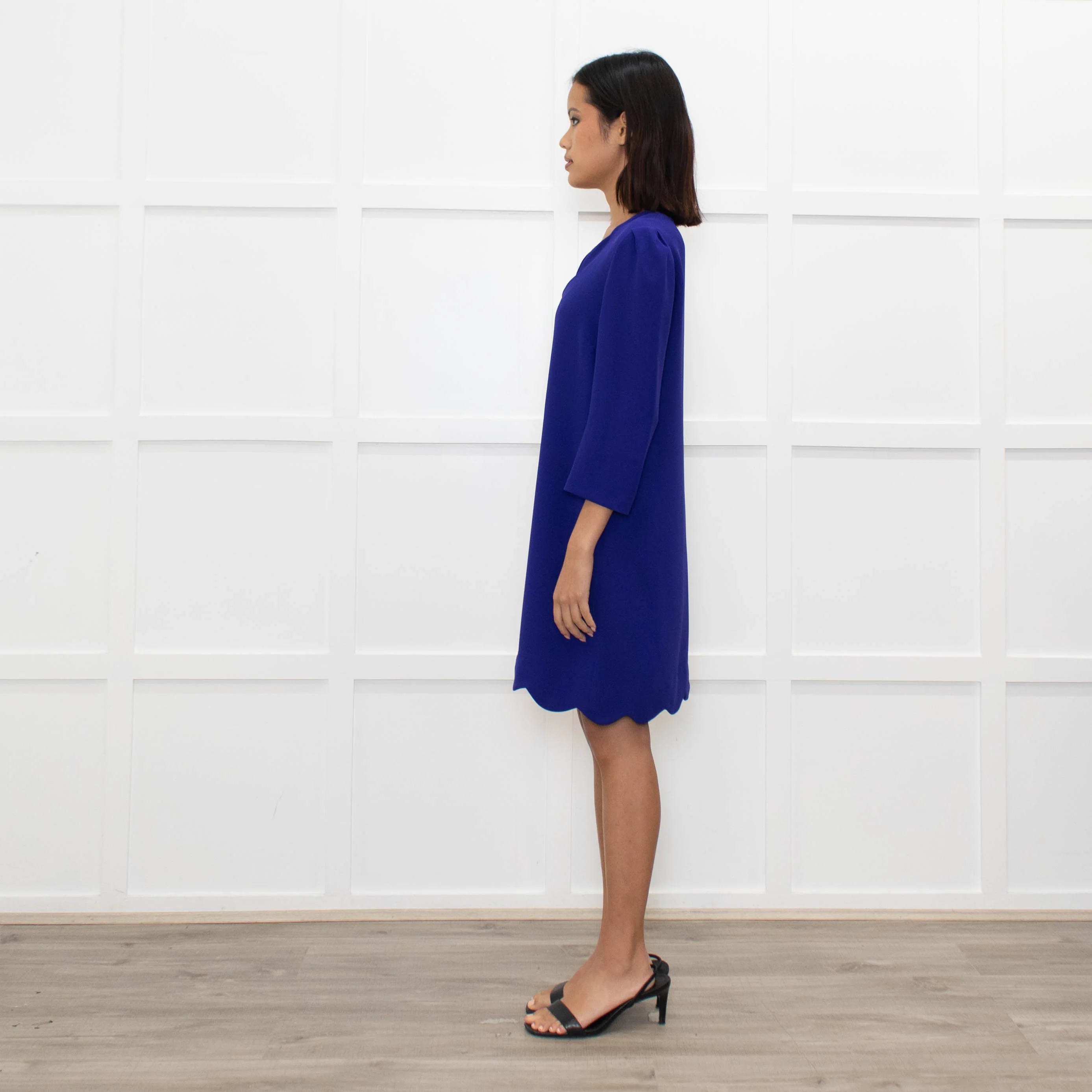 Claudie Pierlot Blue Shift Dress With 3/4 Sleeves - Image 11