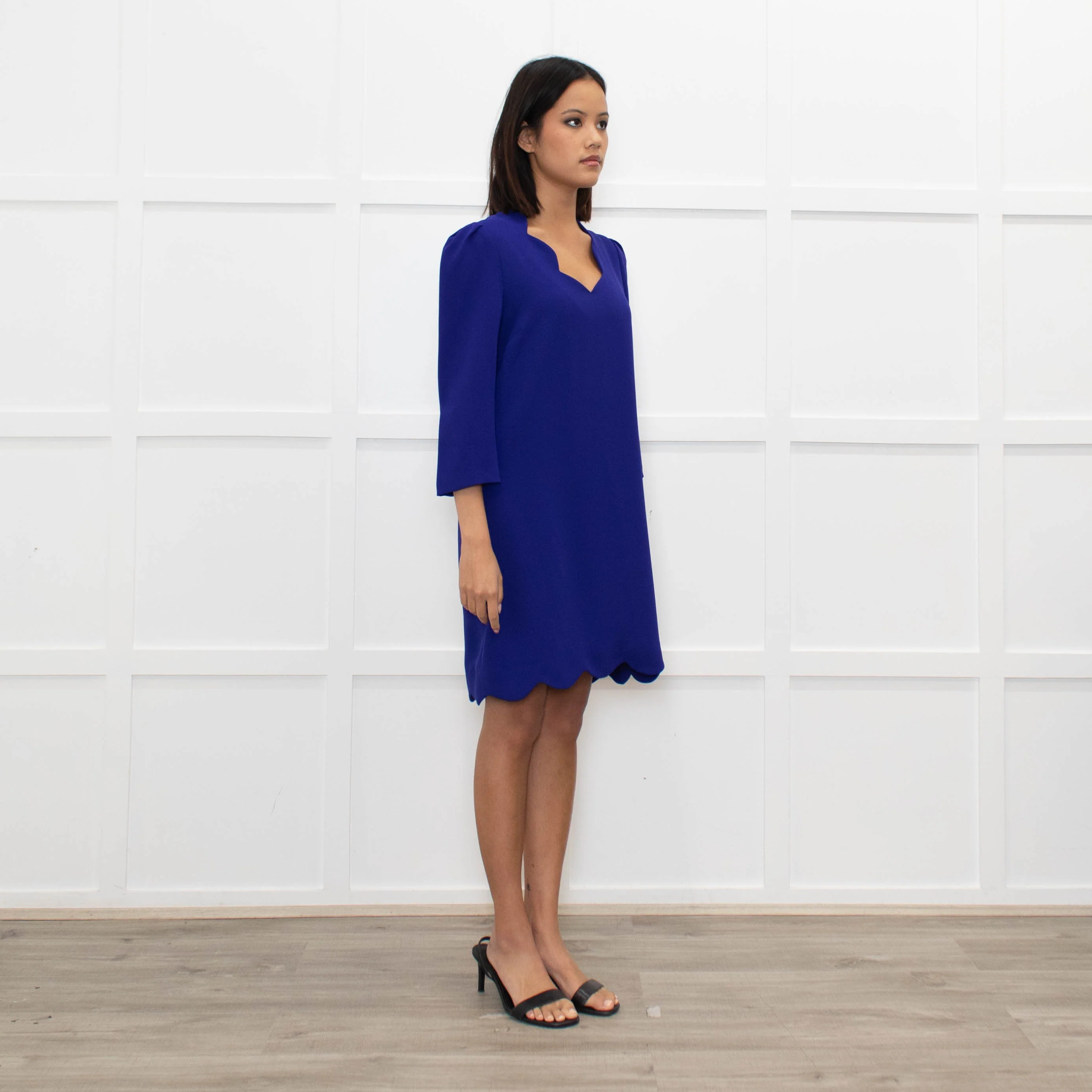 Claudie Pierlot Blue Shift Dress With 3/4 Sleeves - Image 4