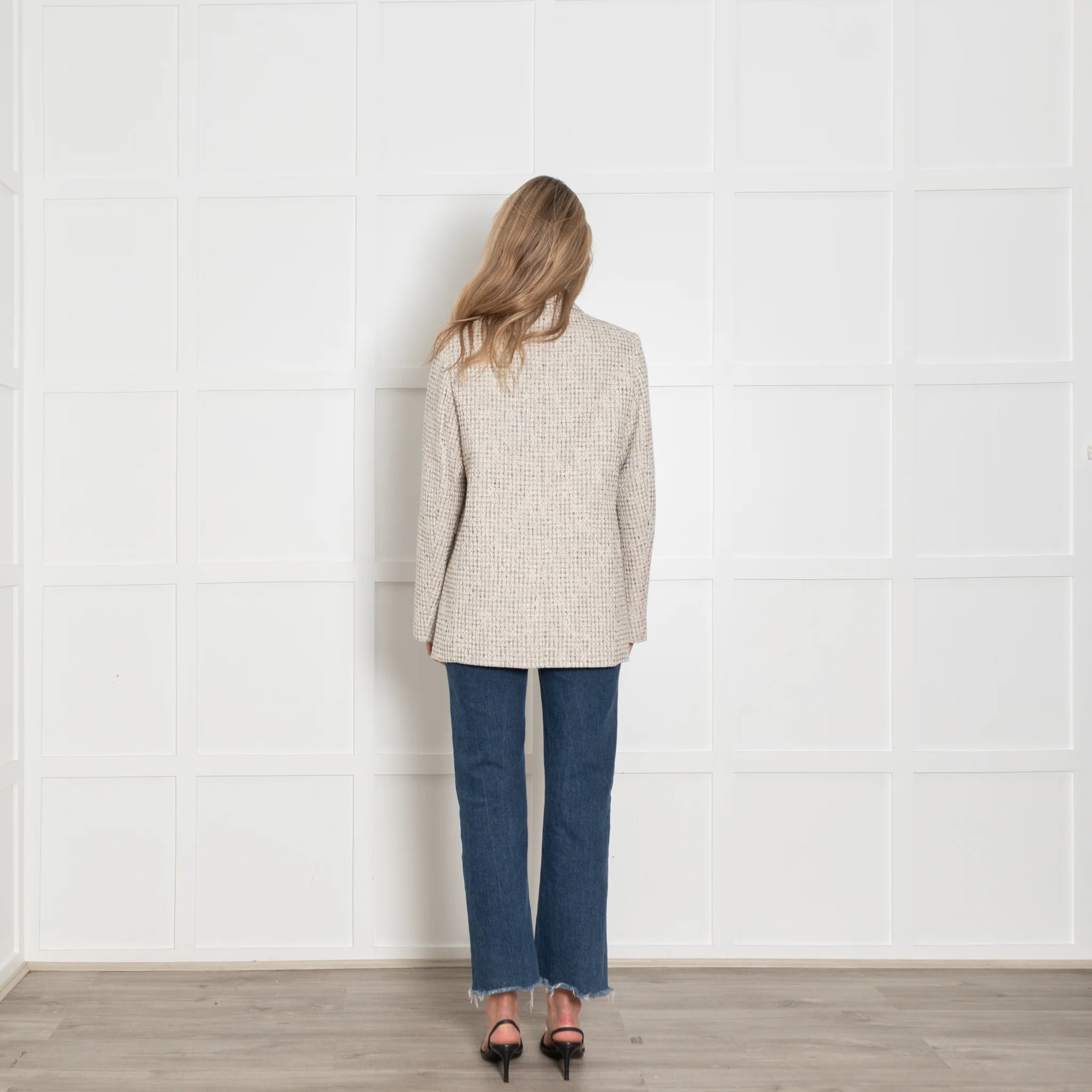 Claudie Pierlot Cream and Beige Tweed Blazer - Image 5
