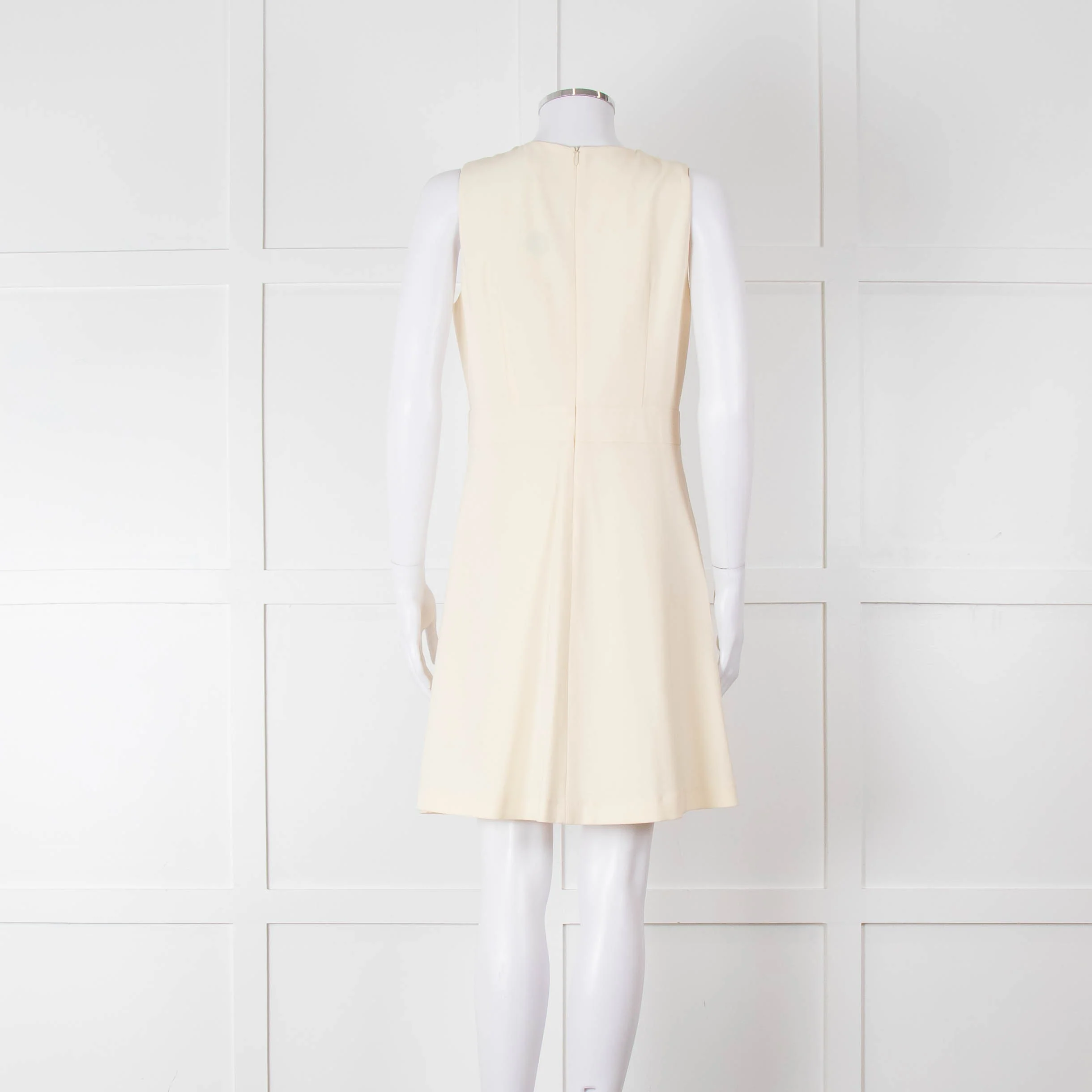 Claudie Pierlot Cream Scallop Edge Sleeveless Dress - Image 5
