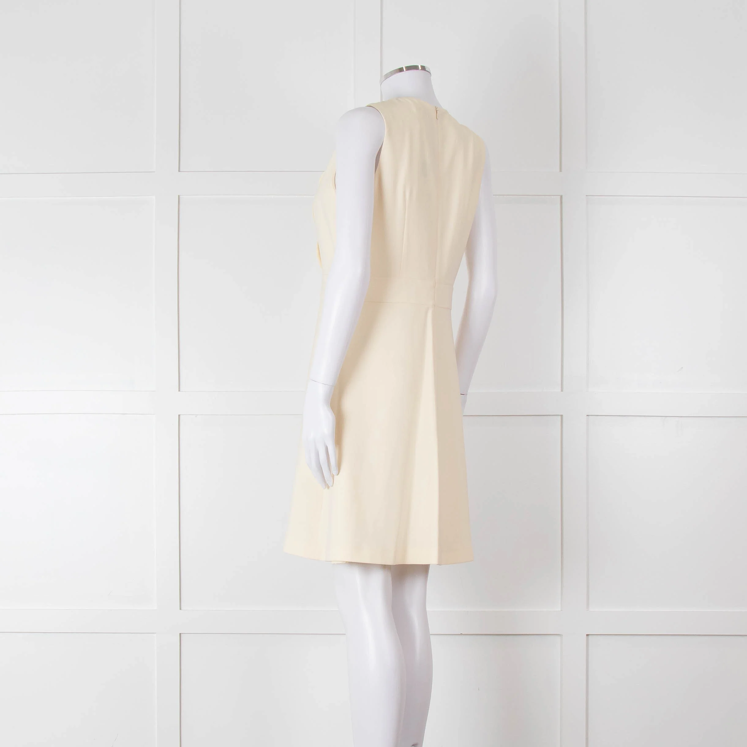 Claudie Pierlot Cream Scallop Edge Sleeveless Dress - Image 6