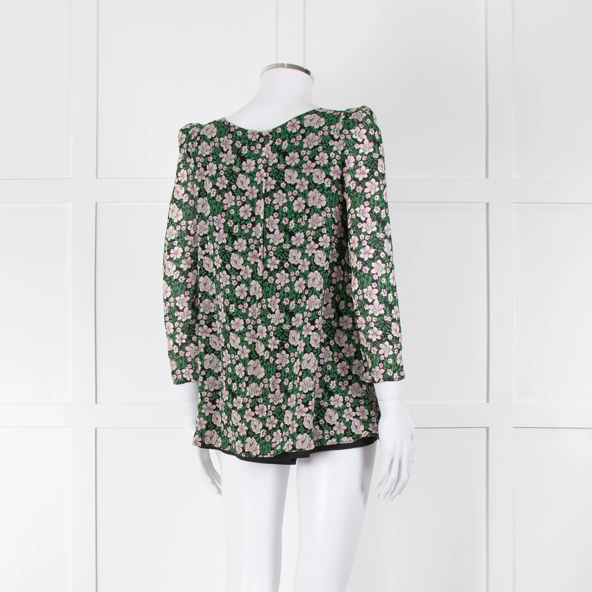 Claudie Pierlot Green Pink Floral Long Sleeve Top - Image 4