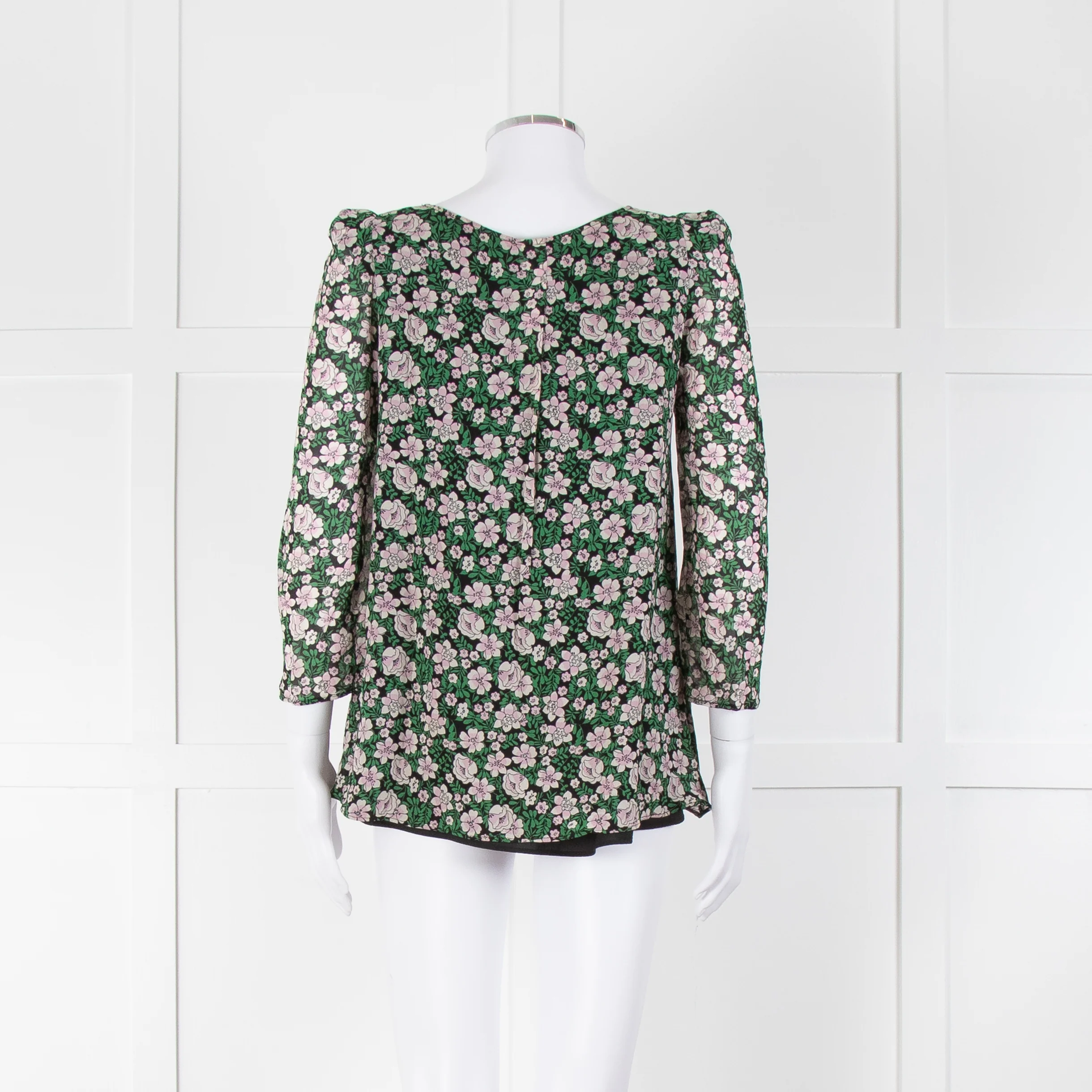 Claudie Pierlot Green Pink Floral Long Sleeve Top - Image 5