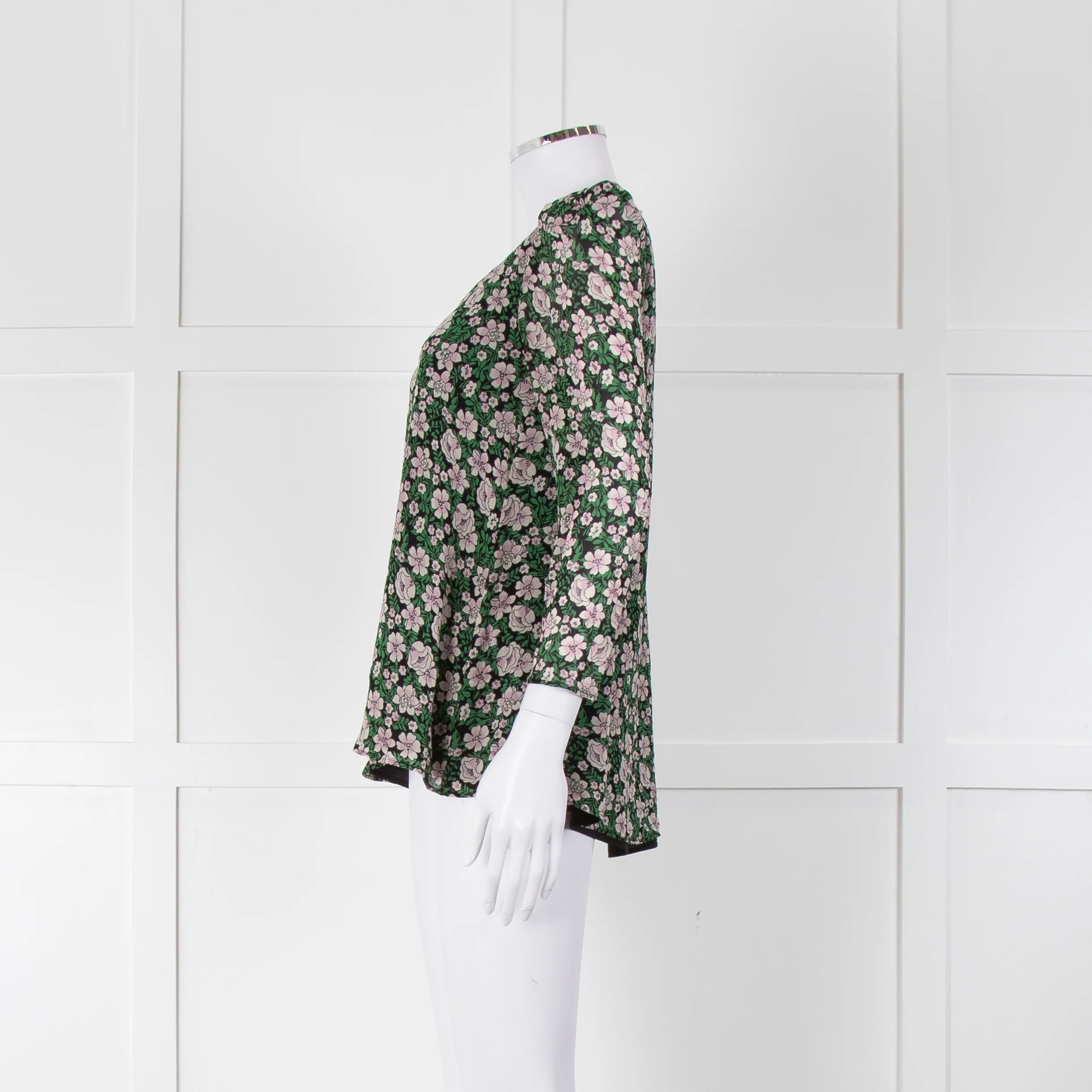 Claudie Pierlot Green Pink Floral Long Sleeve Top - Image 7