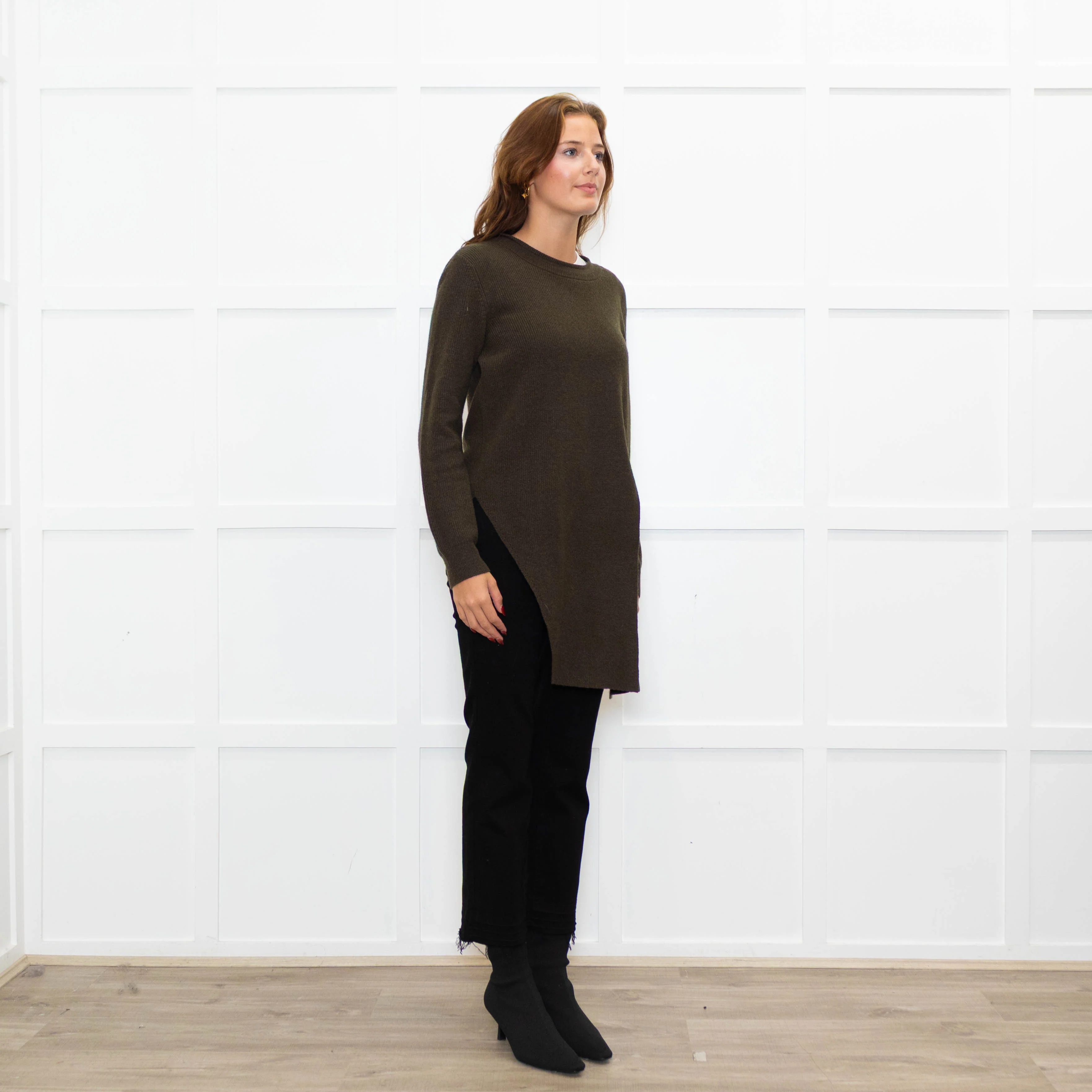 Claudie Pierlot Green Wool Blend Long Front Sweater - Image 7