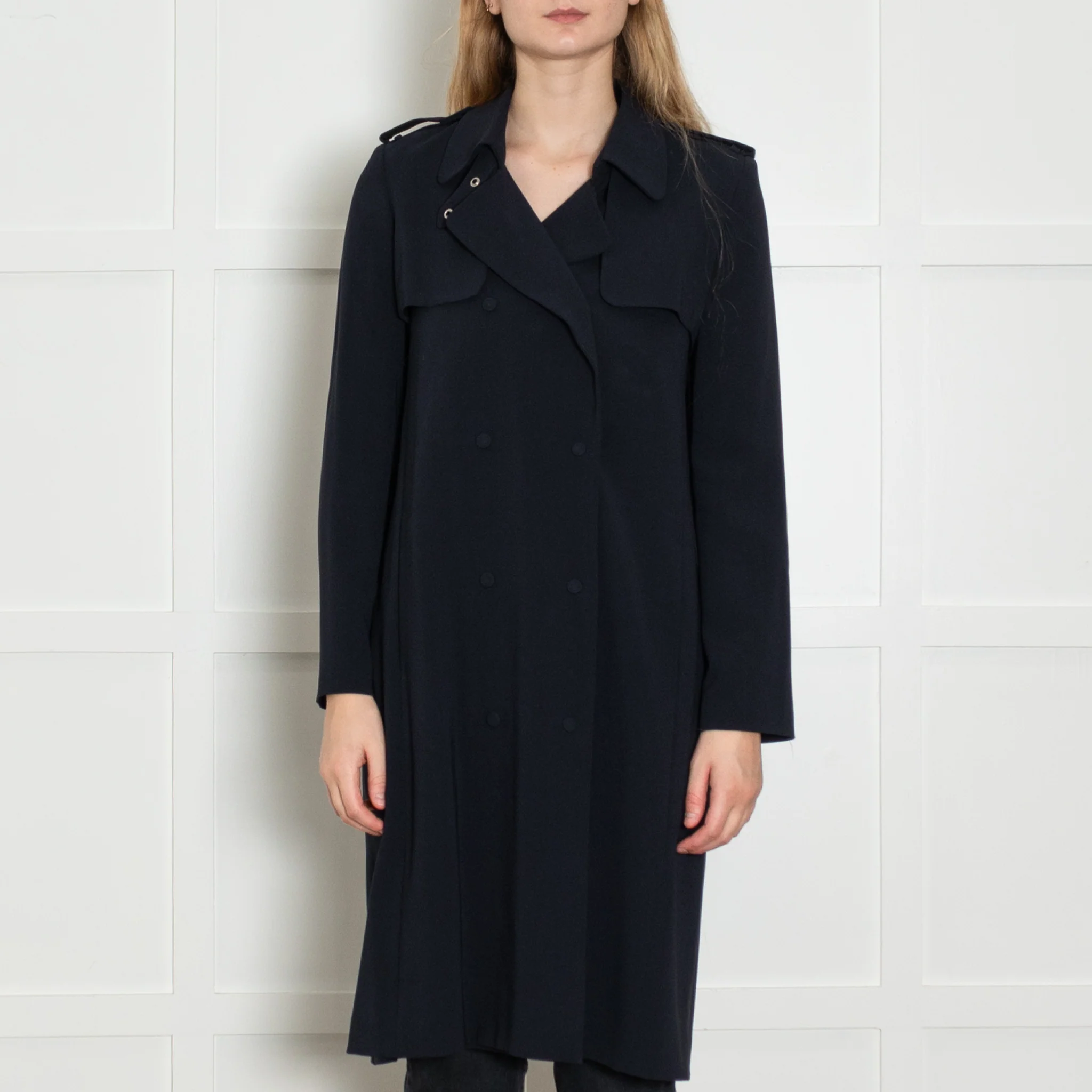 Claudie Pierlot Navy Duster Coat - Image 2
