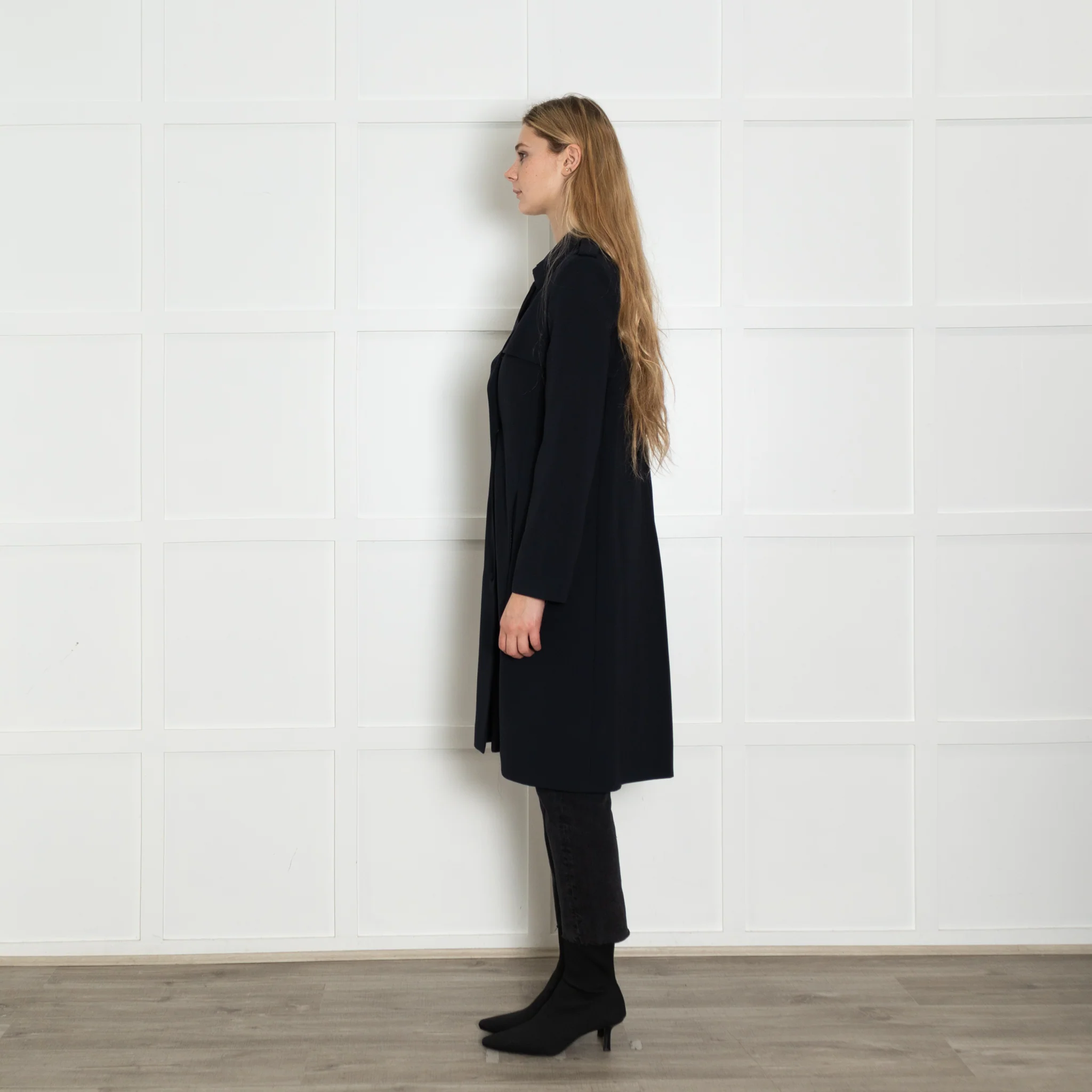 Claudie Pierlot Navy Duster Coat - Image 4
