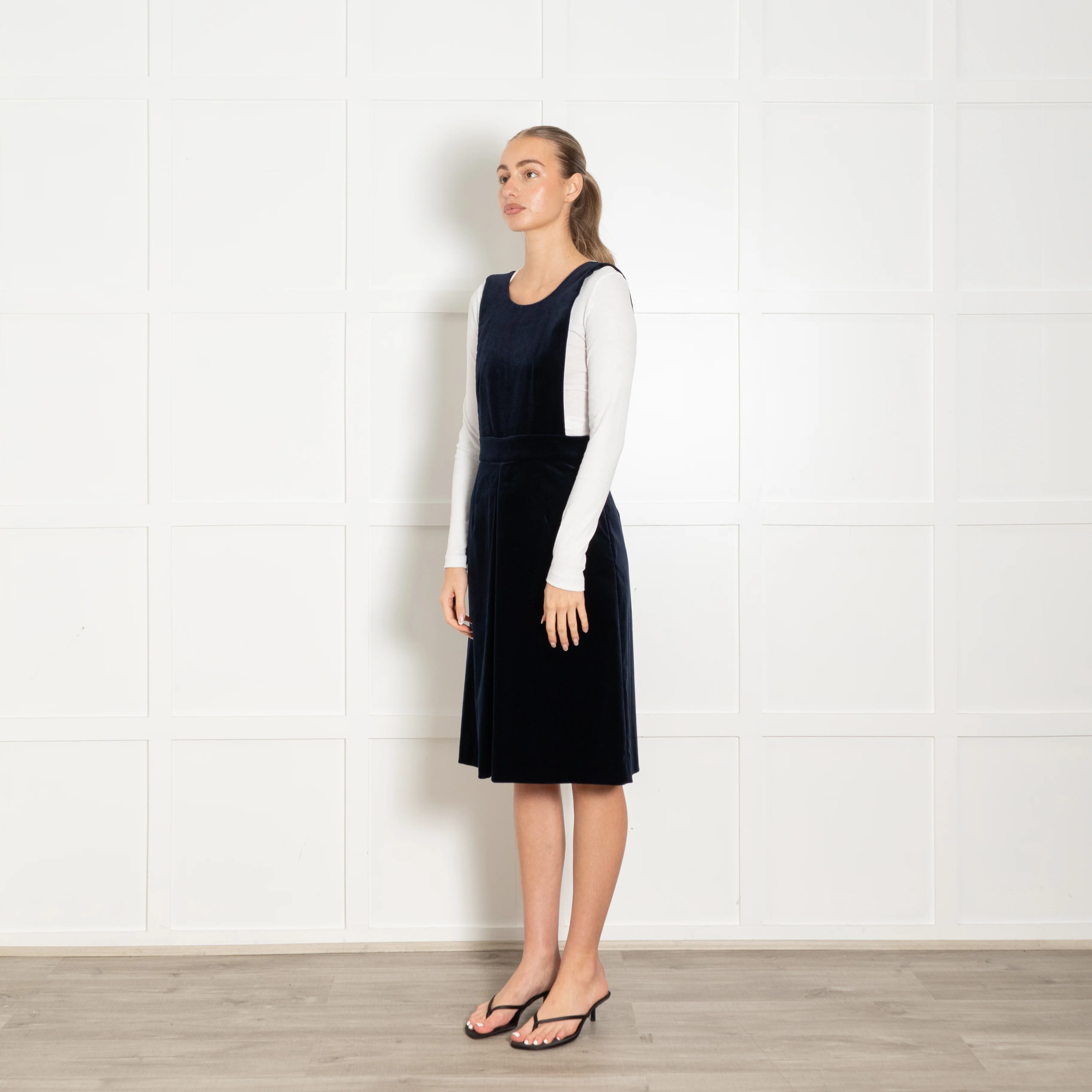 Claudie Pierlot Navy Velvet Dungaree - Image 3