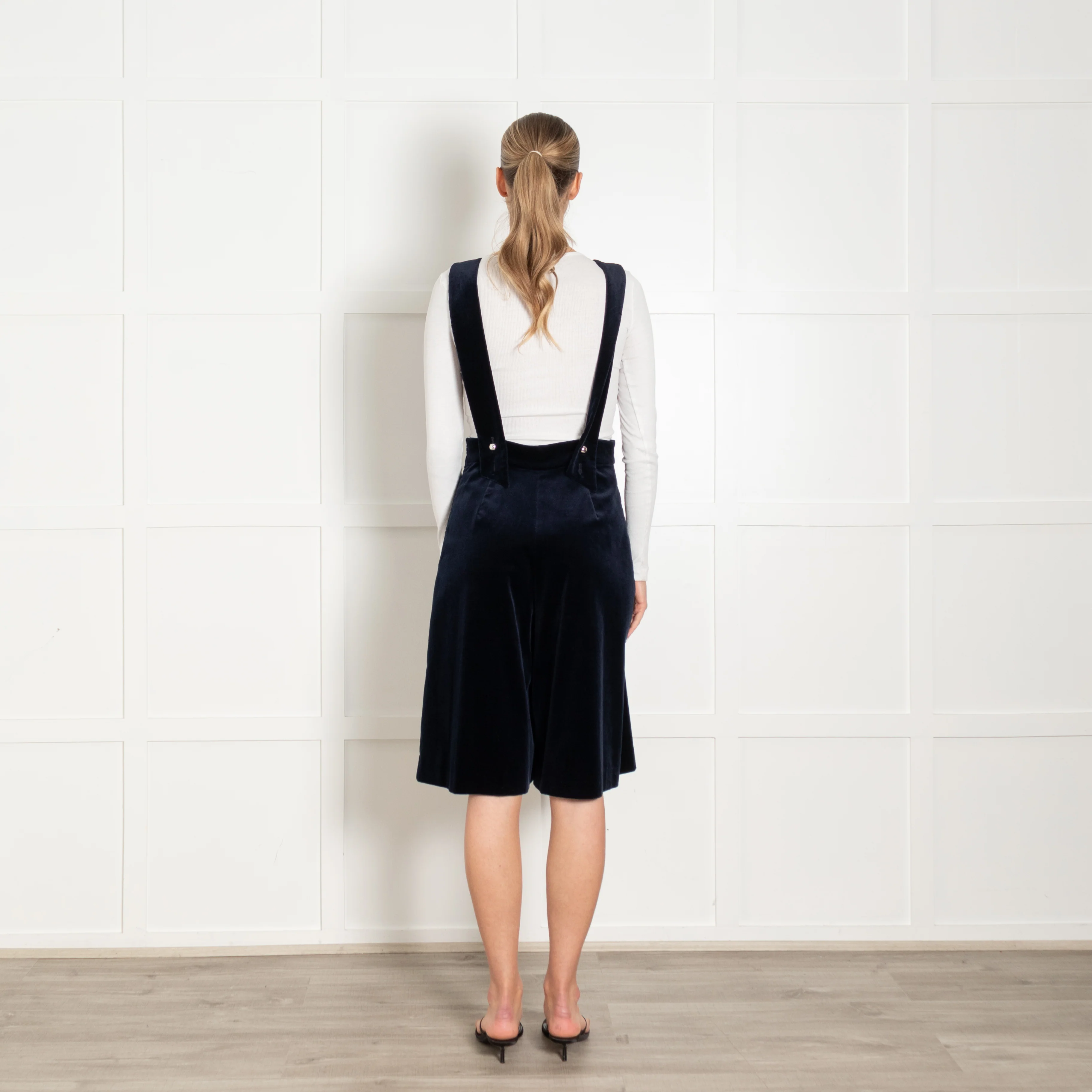 Claudie Pierlot Navy Velvet Dungaree - Image 5