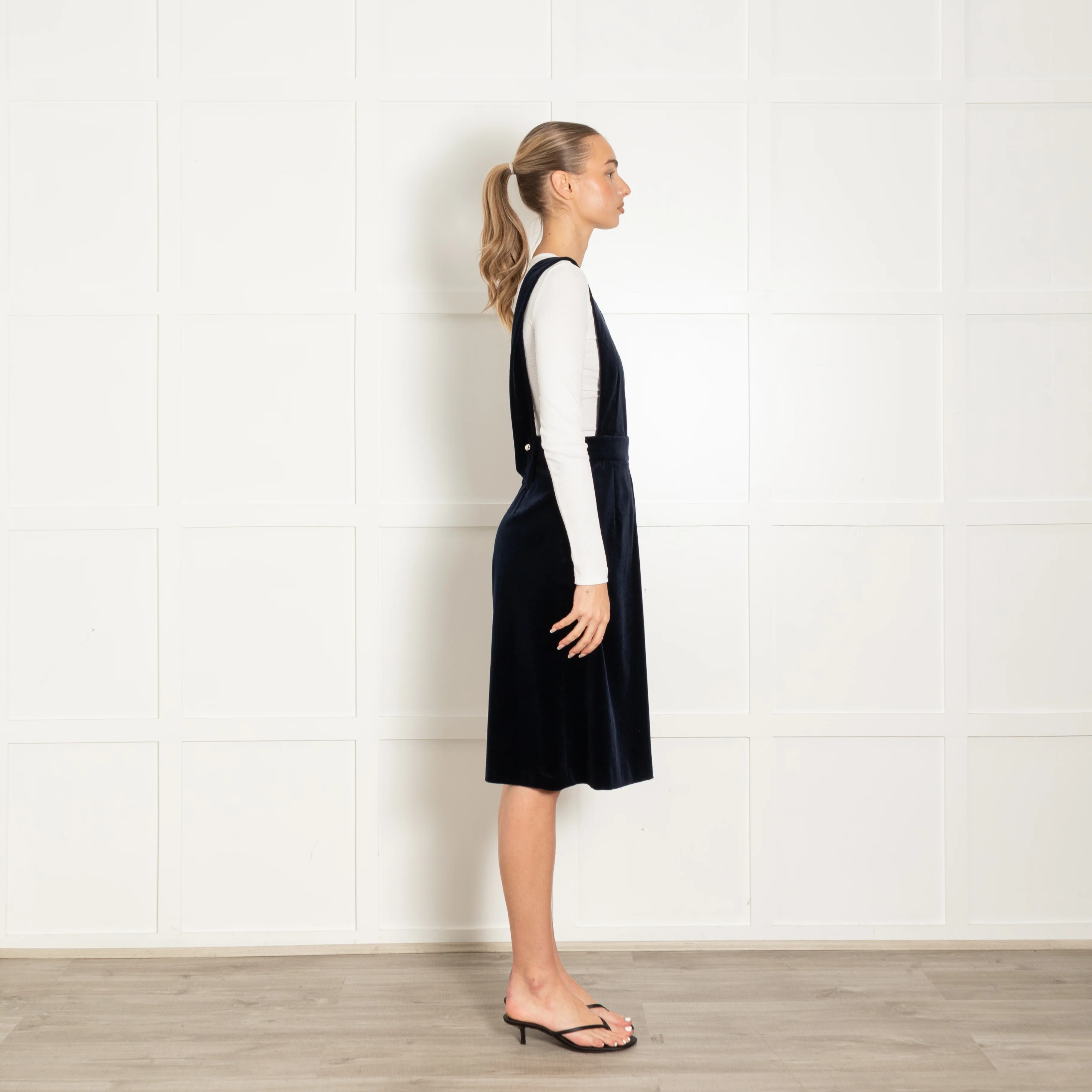 Claudie Pierlot Navy Velvet Dungaree - Image 6
