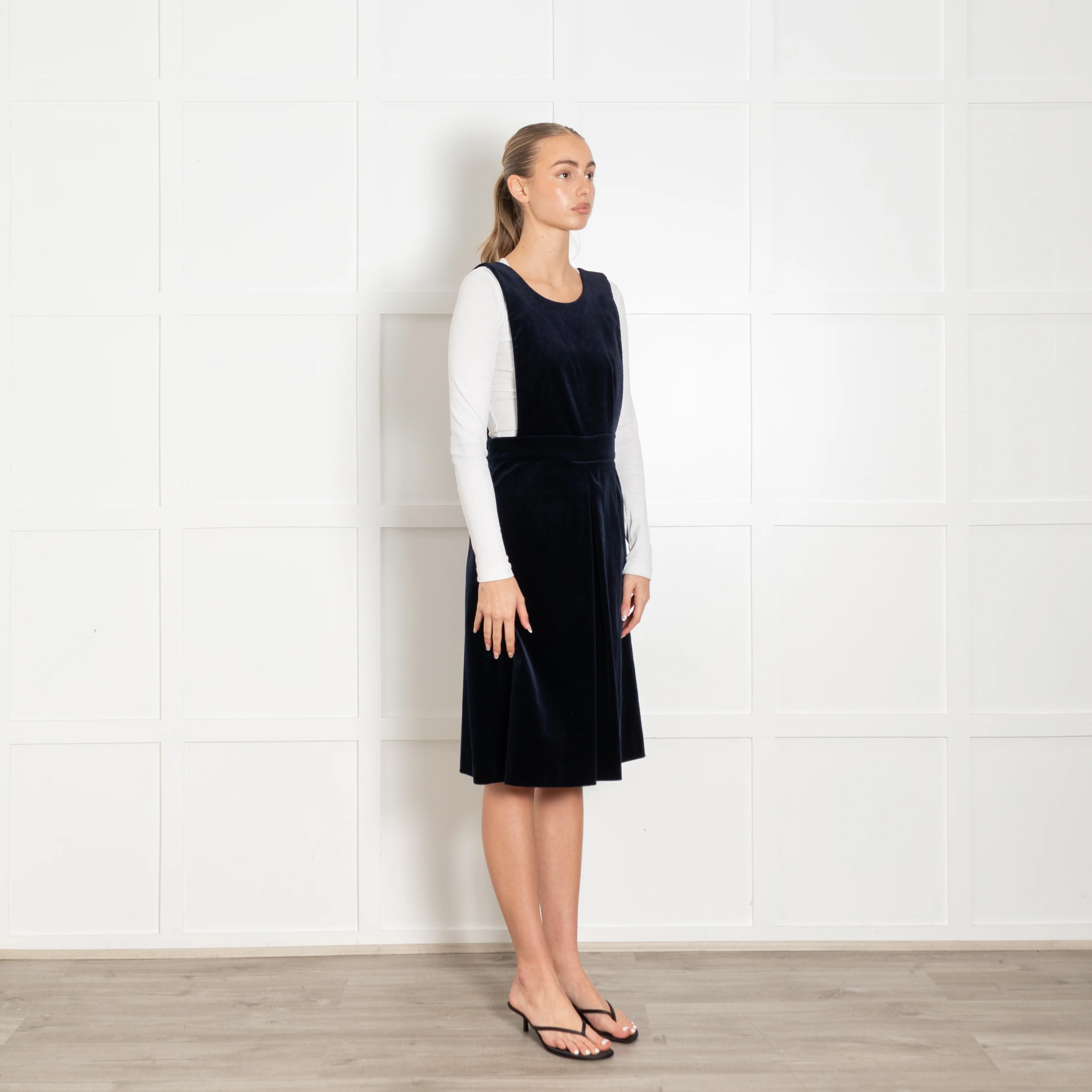 Claudie Pierlot Navy Velvet Dungaree - Image 7