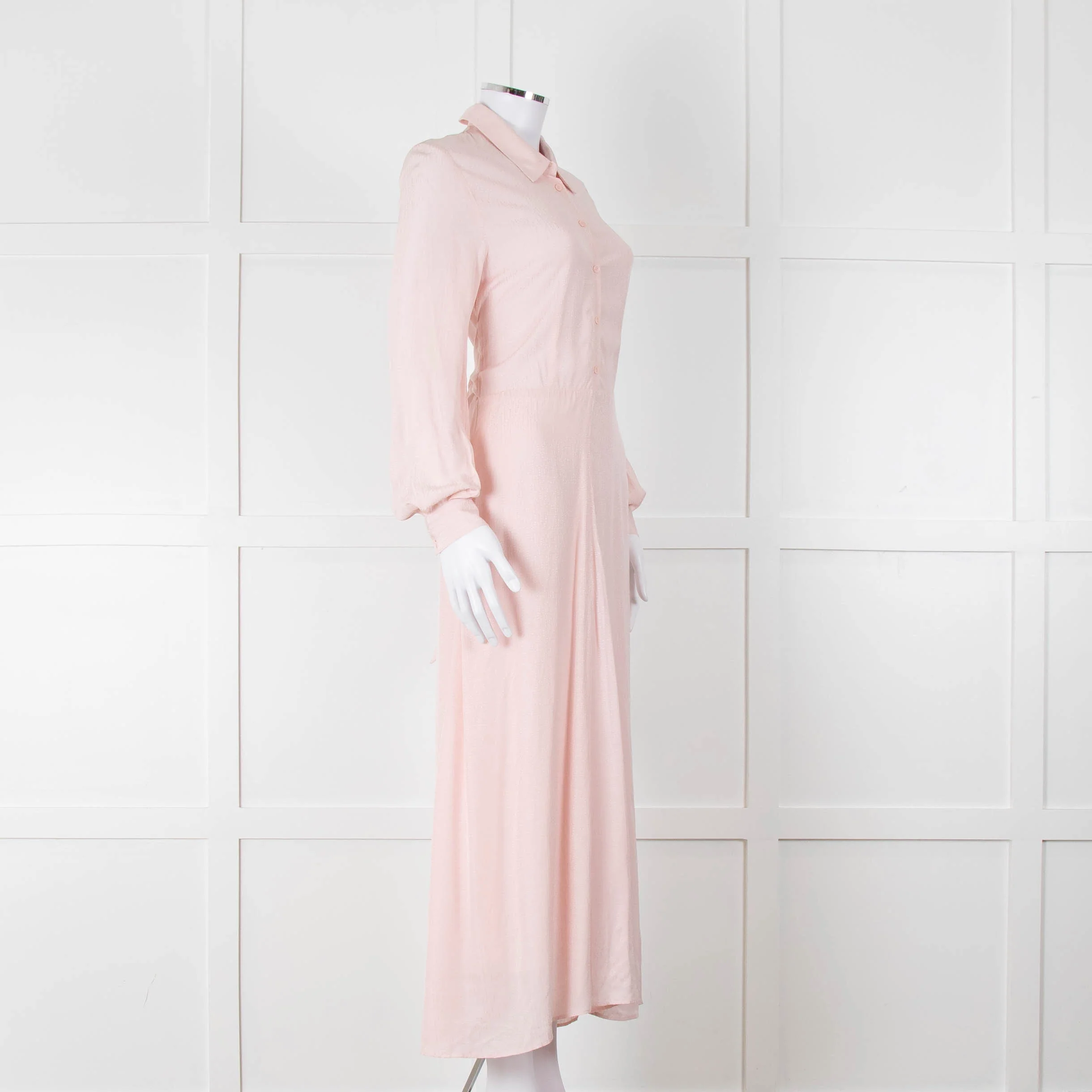 Claudie Pierlot Pale Rose Pink Long Sleeve Midi Dress - Image 2
