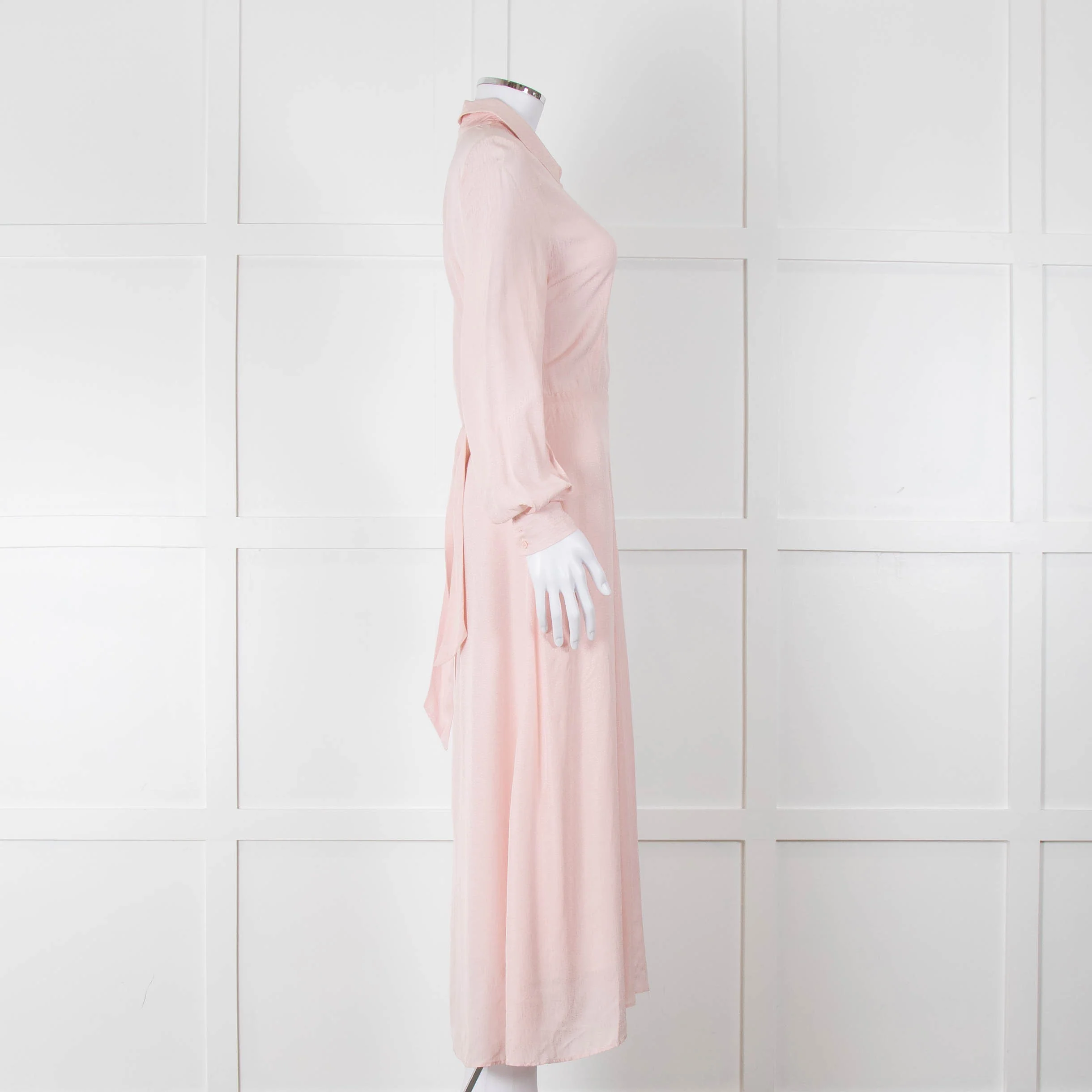 Claudie Pierlot Pale Rose Pink Long Sleeve Midi Dress - Image 3
