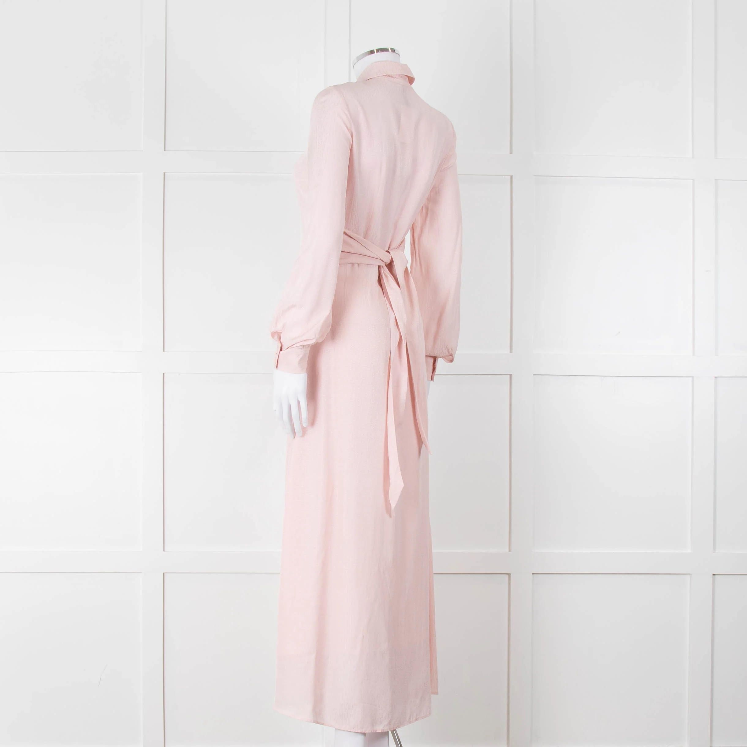 Claudie Pierlot Pale Rose Pink Long Sleeve Midi Dress - Image 6