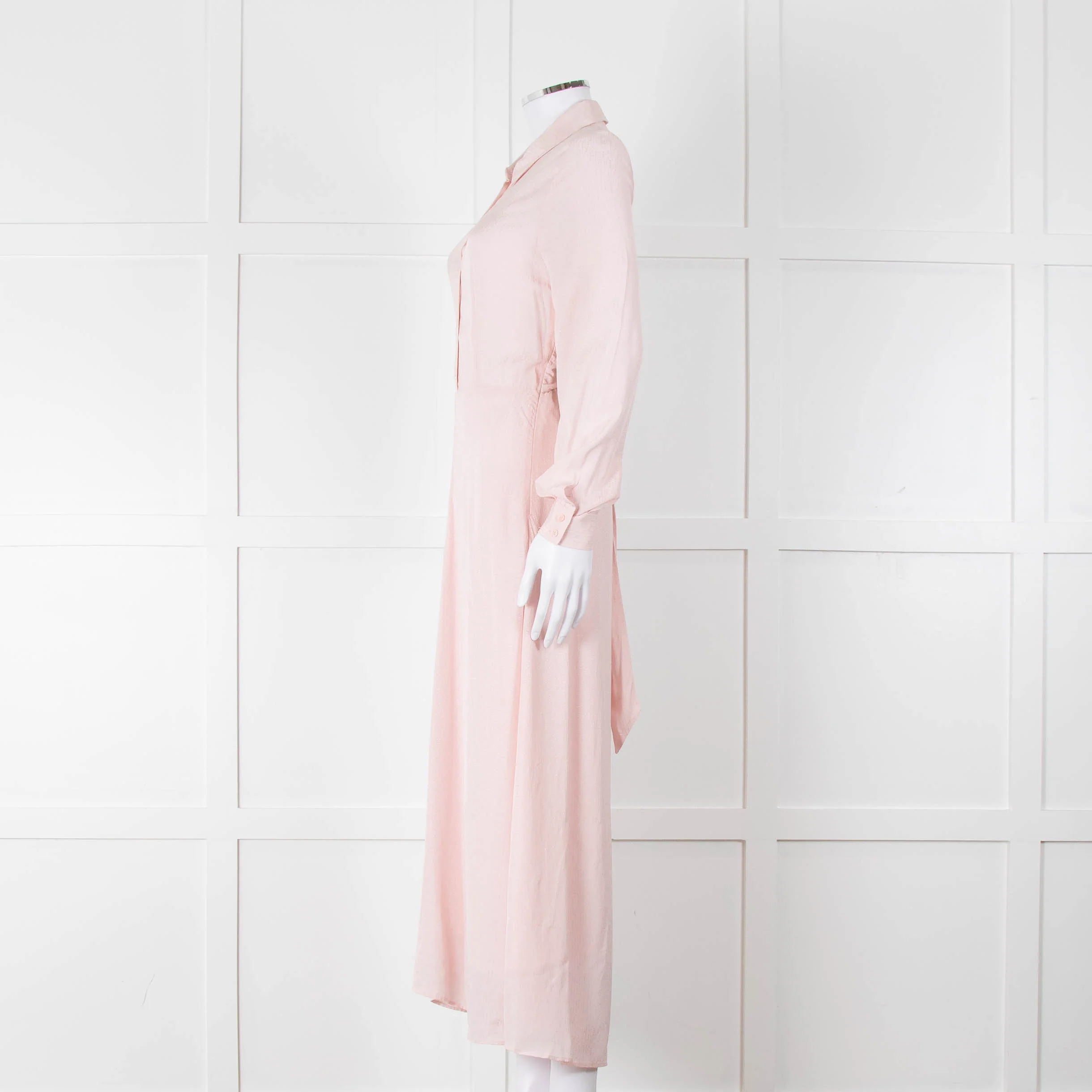 Claudie Pierlot Pale Rose Pink Long Sleeve Midi Dress - Image 7