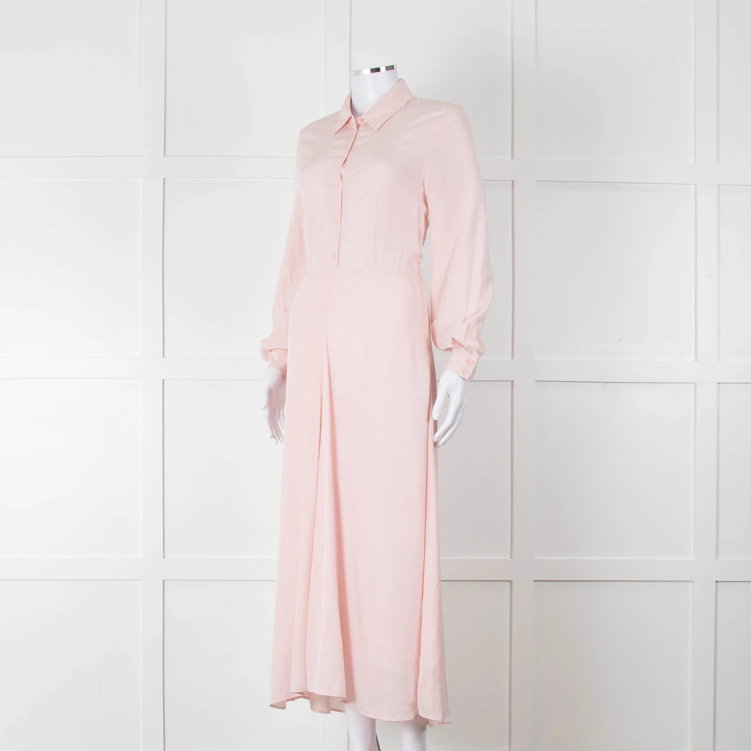 Claudie Pierlot Pale Rose Pink Long Sleeve Midi Dress - Image 8