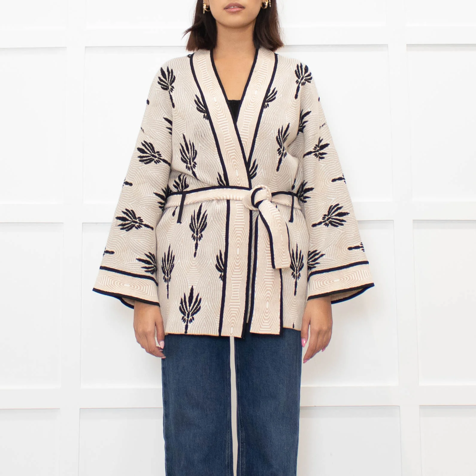 Claudie Pierlot Palm Print Wrap Cardigan - Image 2