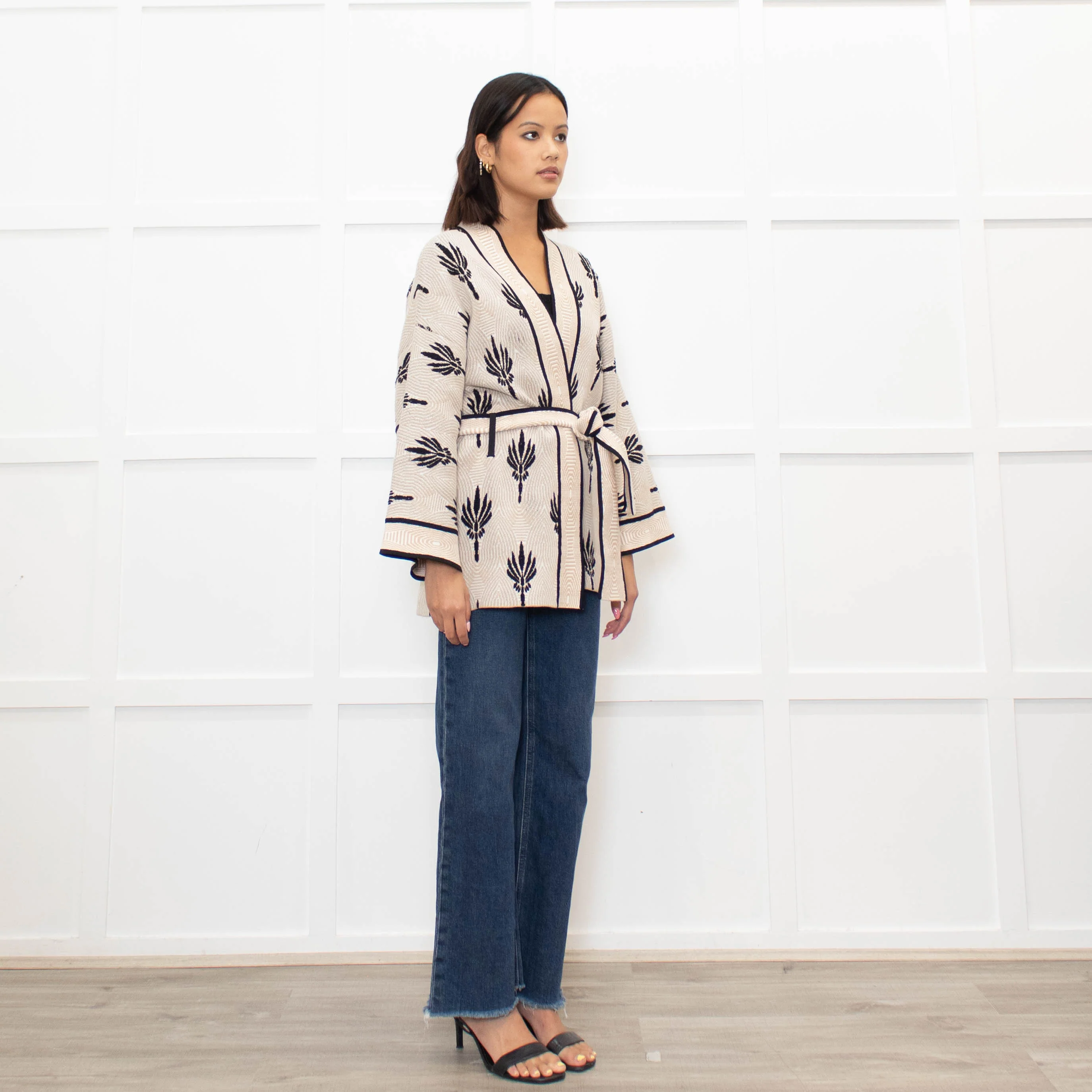 Claudie Pierlot Palm Print Wrap Cardigan - Image 3