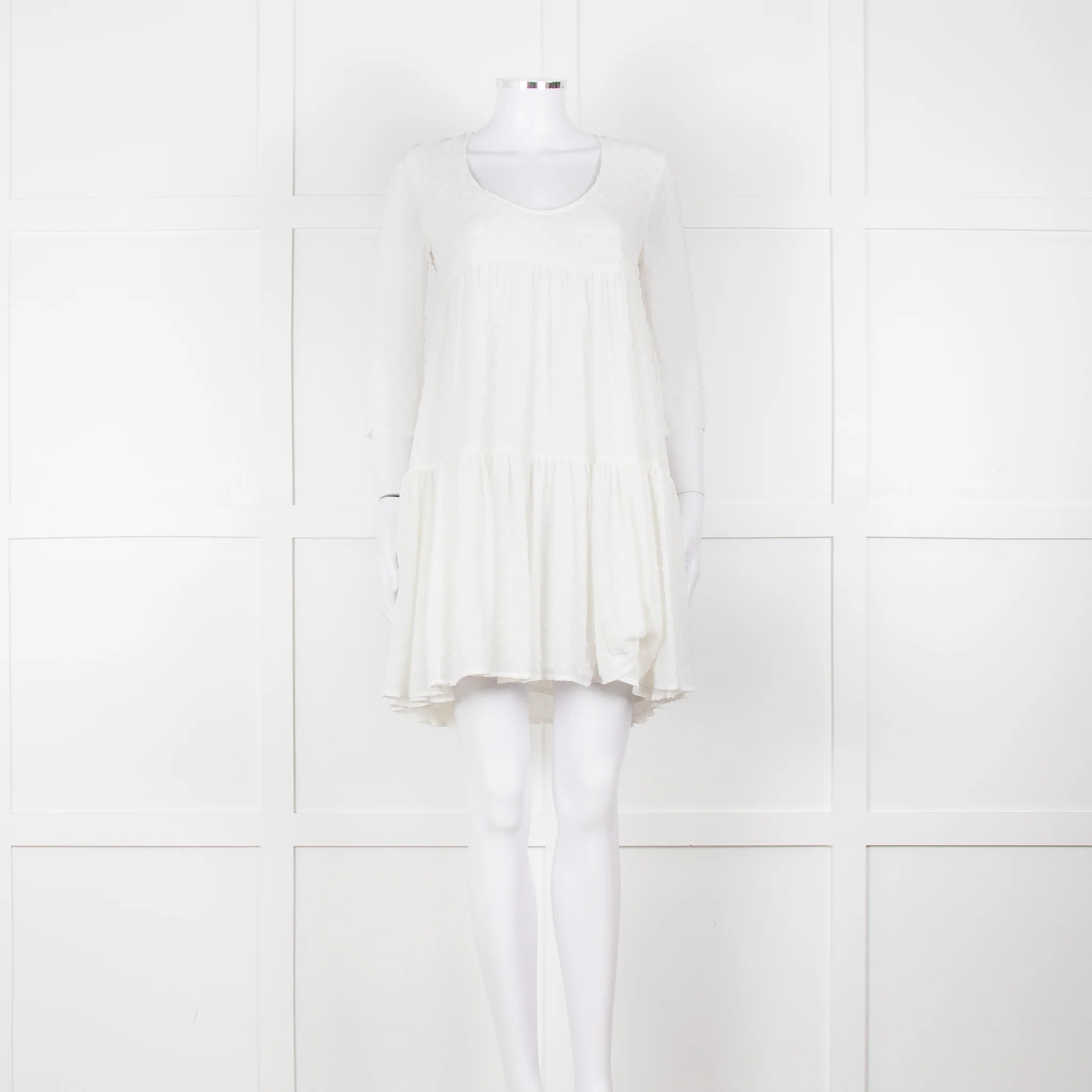 Claudie Pierlot White Long Sleeve Mini Dress