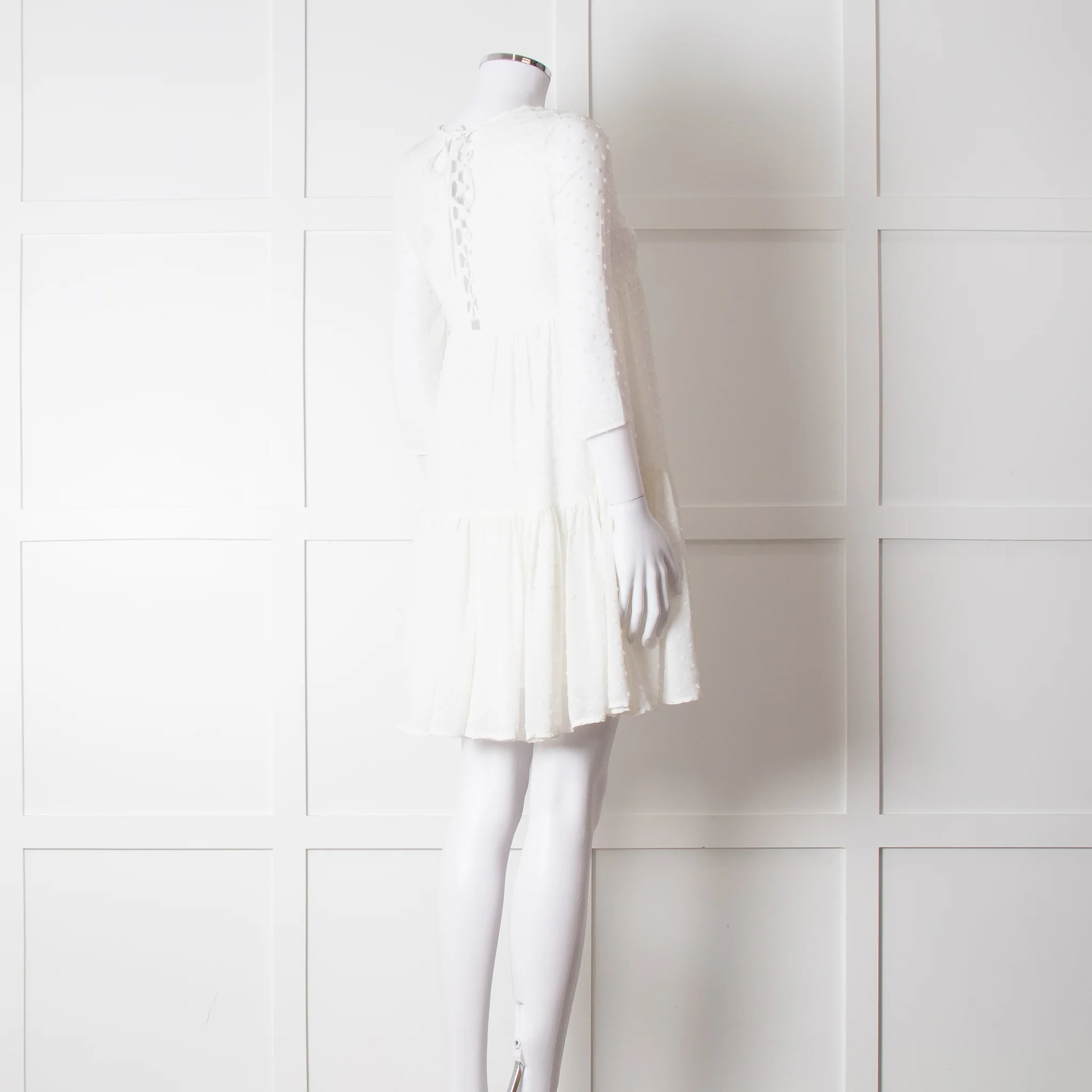 Claudie Pierlot White Long Sleeve Mini Dress - Image 4