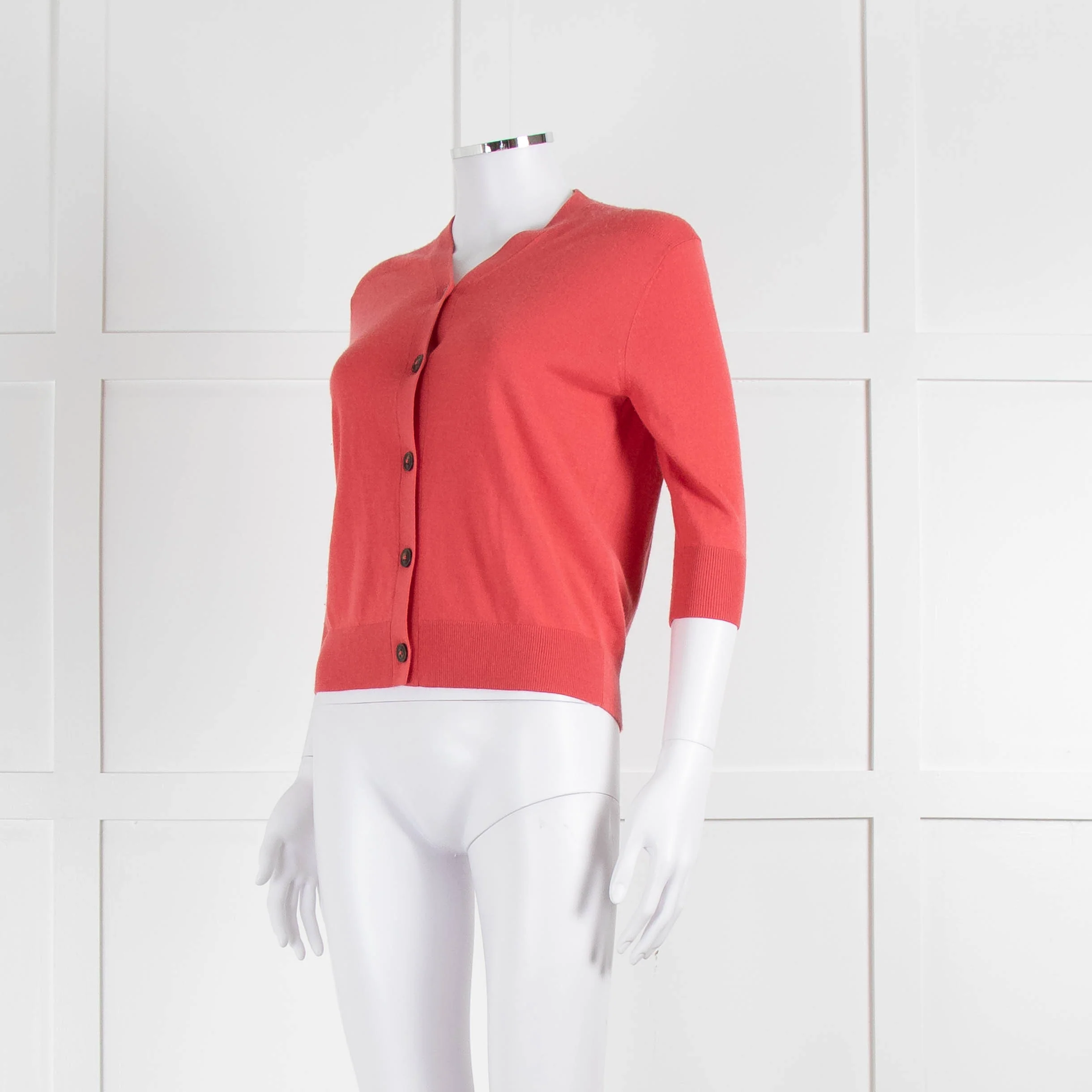 Closed Coral Cashmere Blend Short Cardigan - Image 8