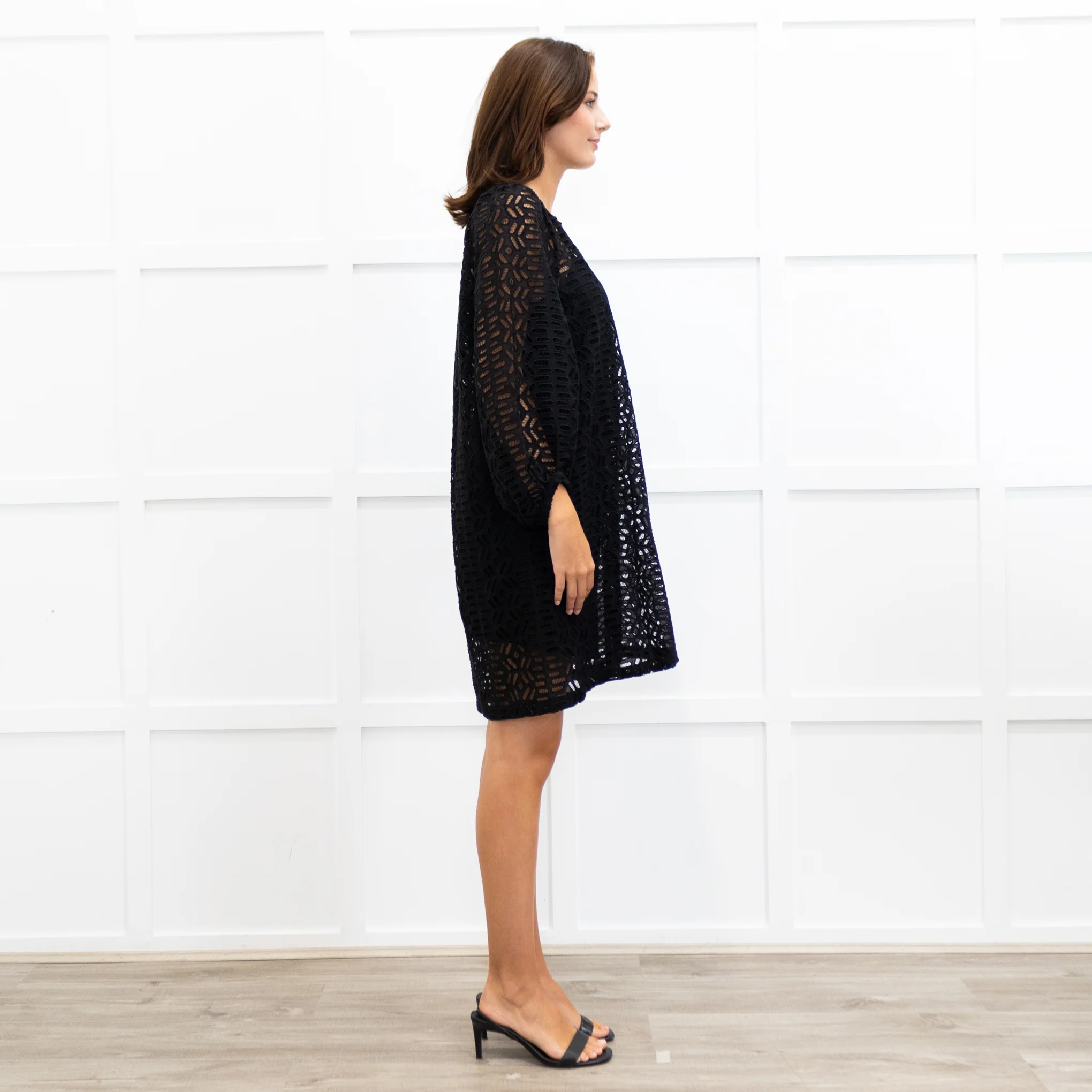 Club Monaco Black Lace Short Dress With Slip - Image 6
