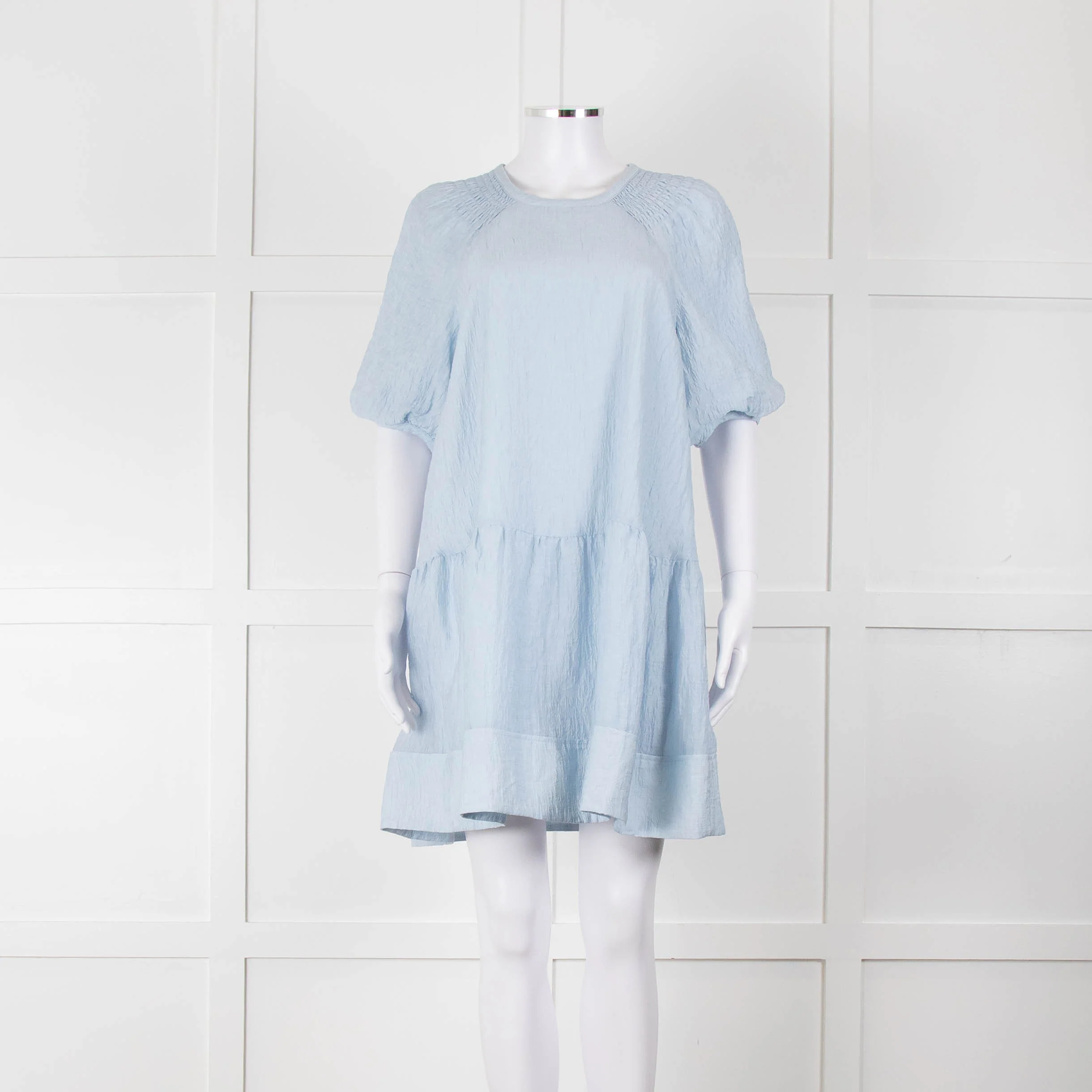 Club Monaco Blue Cloud Tiered Dress