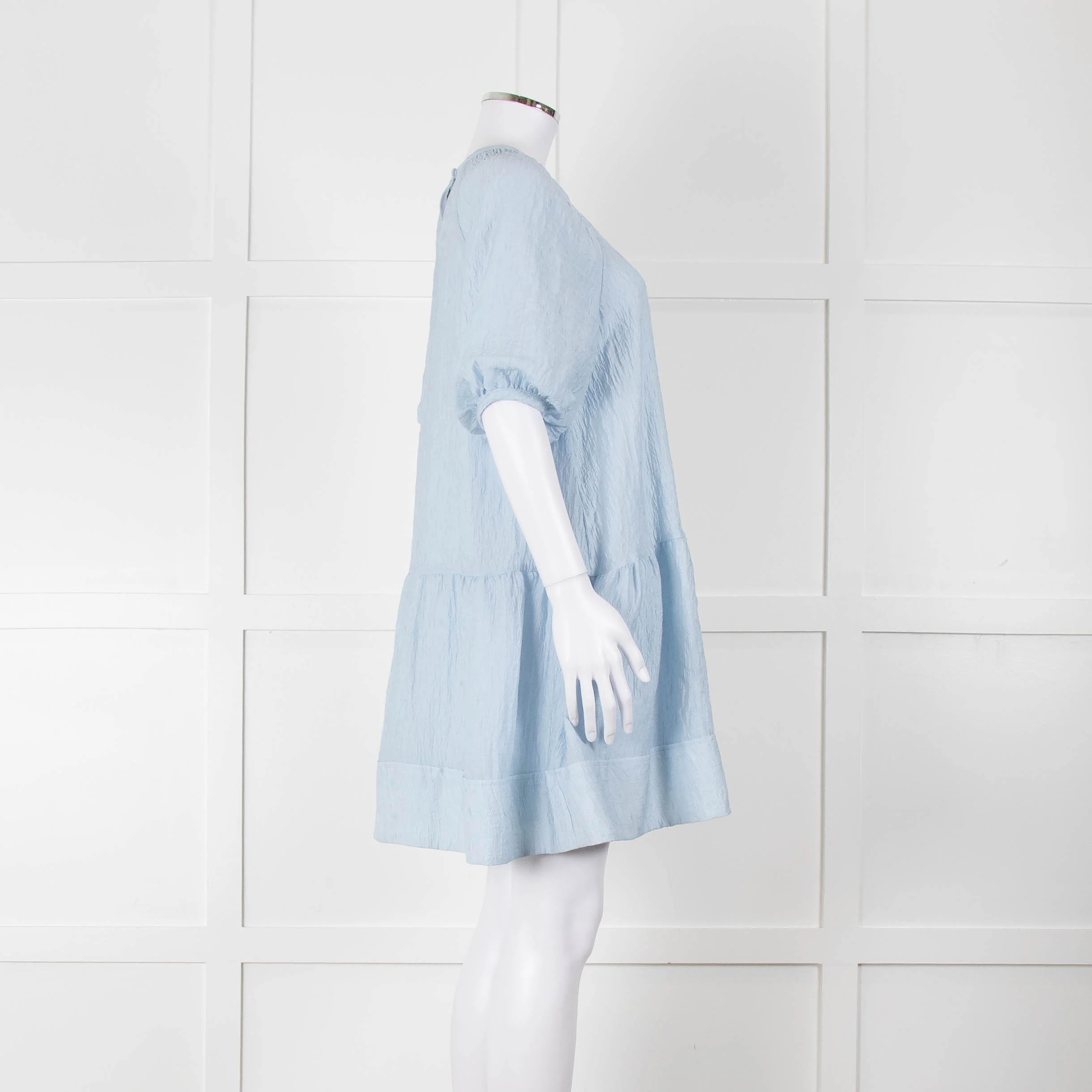 Club Monaco Blue Cloud Tiered Dress - Image 3