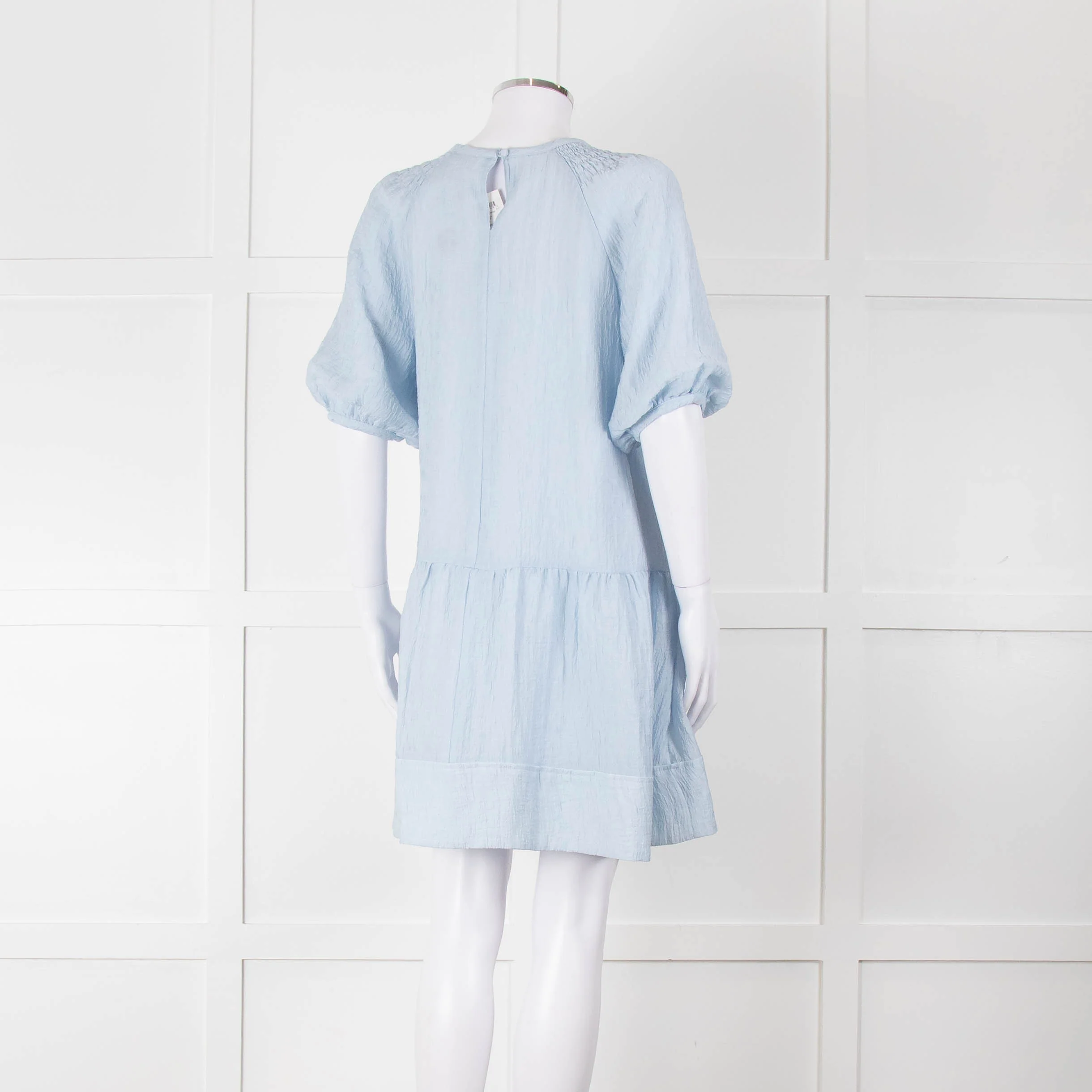 Club Monaco Blue Cloud Tiered Dress - Image 4